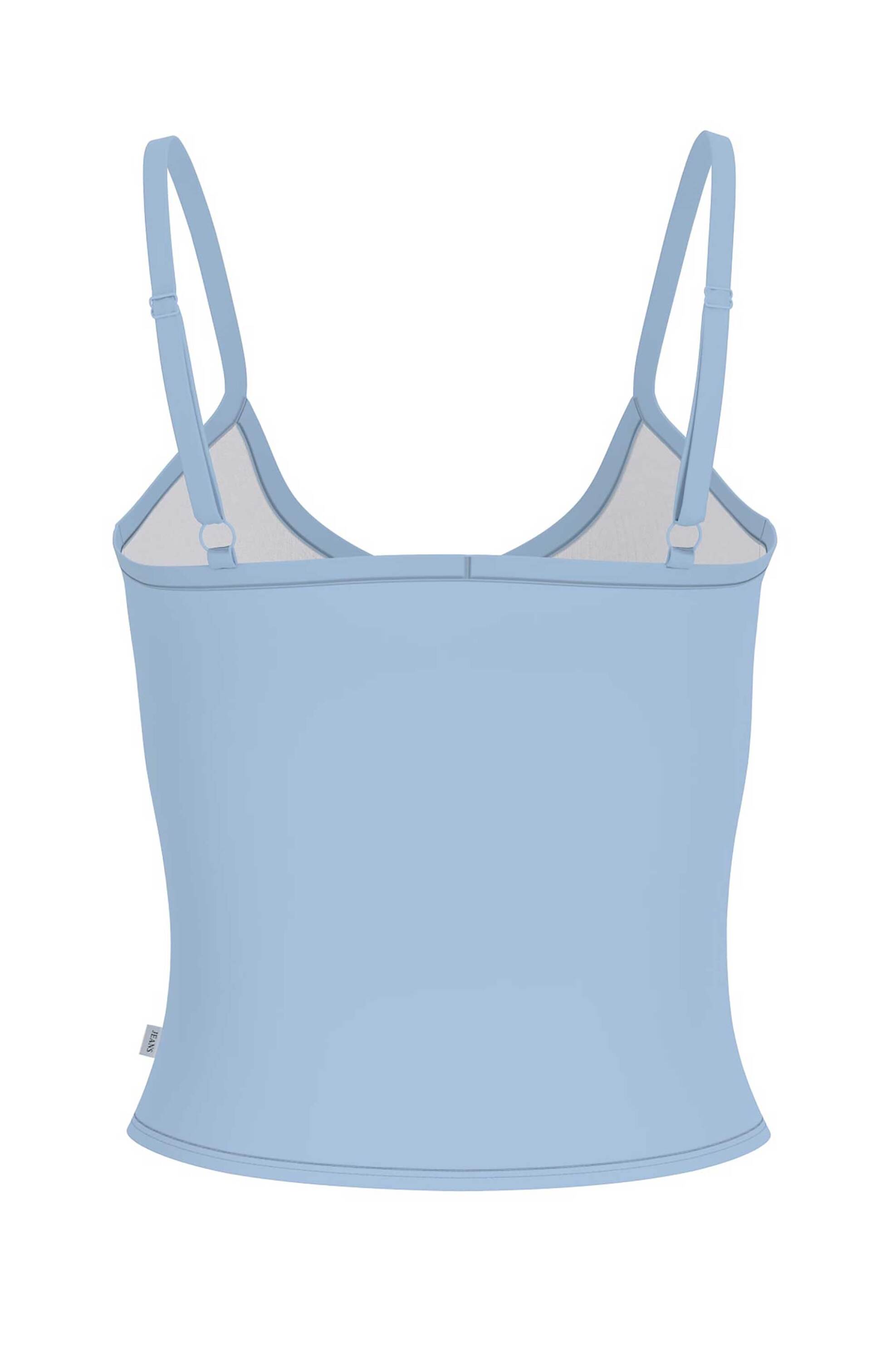 GUESS Guess γυναικείο crop top με πλεκτό σχέδιο Slim Fit - W6GPB5KG372 Μπλε Ανοιχτό - 2