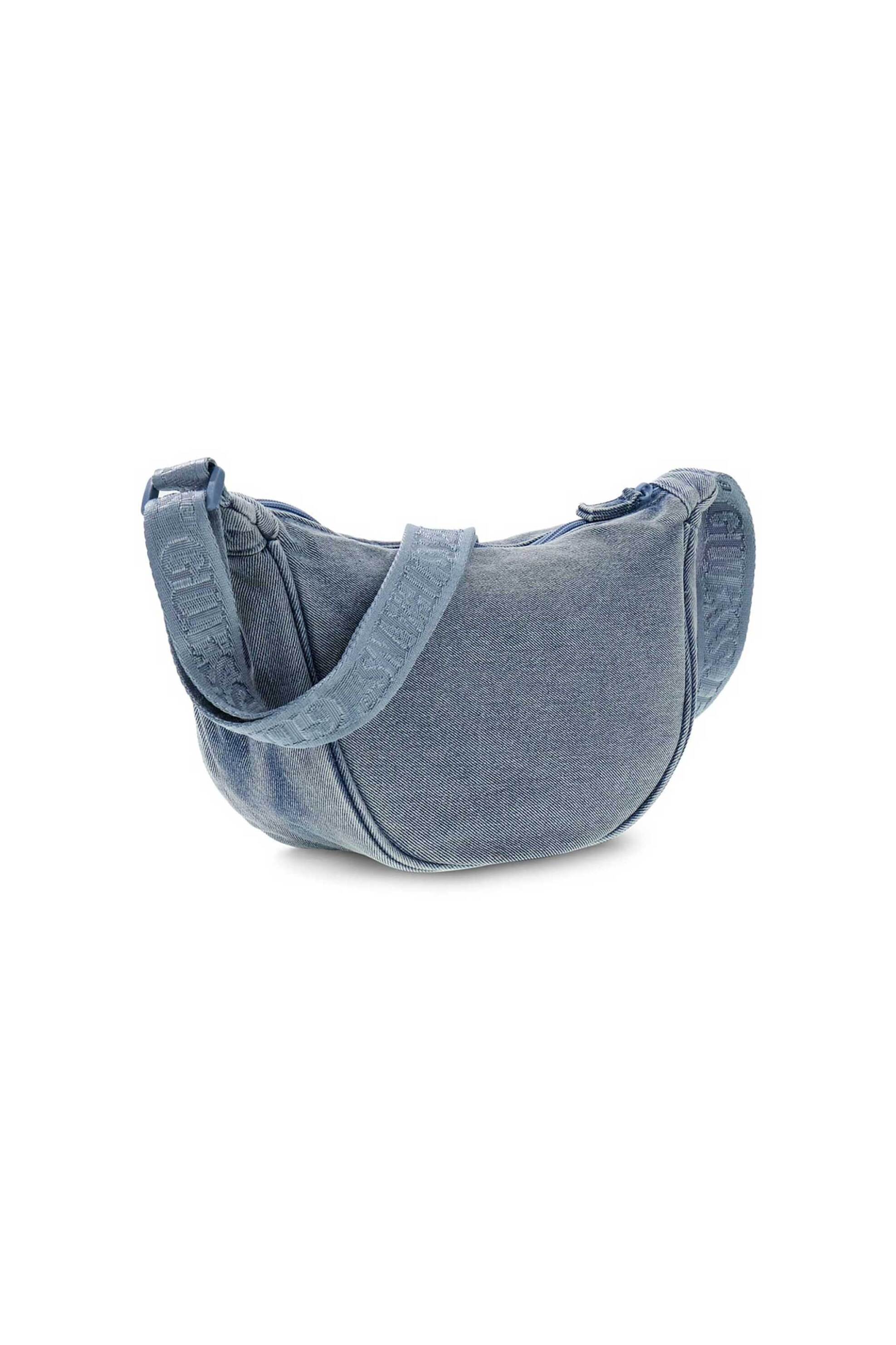 Guess γυναικεία denim τσάντα μέσης/crossbody με logo patch - W6GZB6WF8V1 Denim Blue