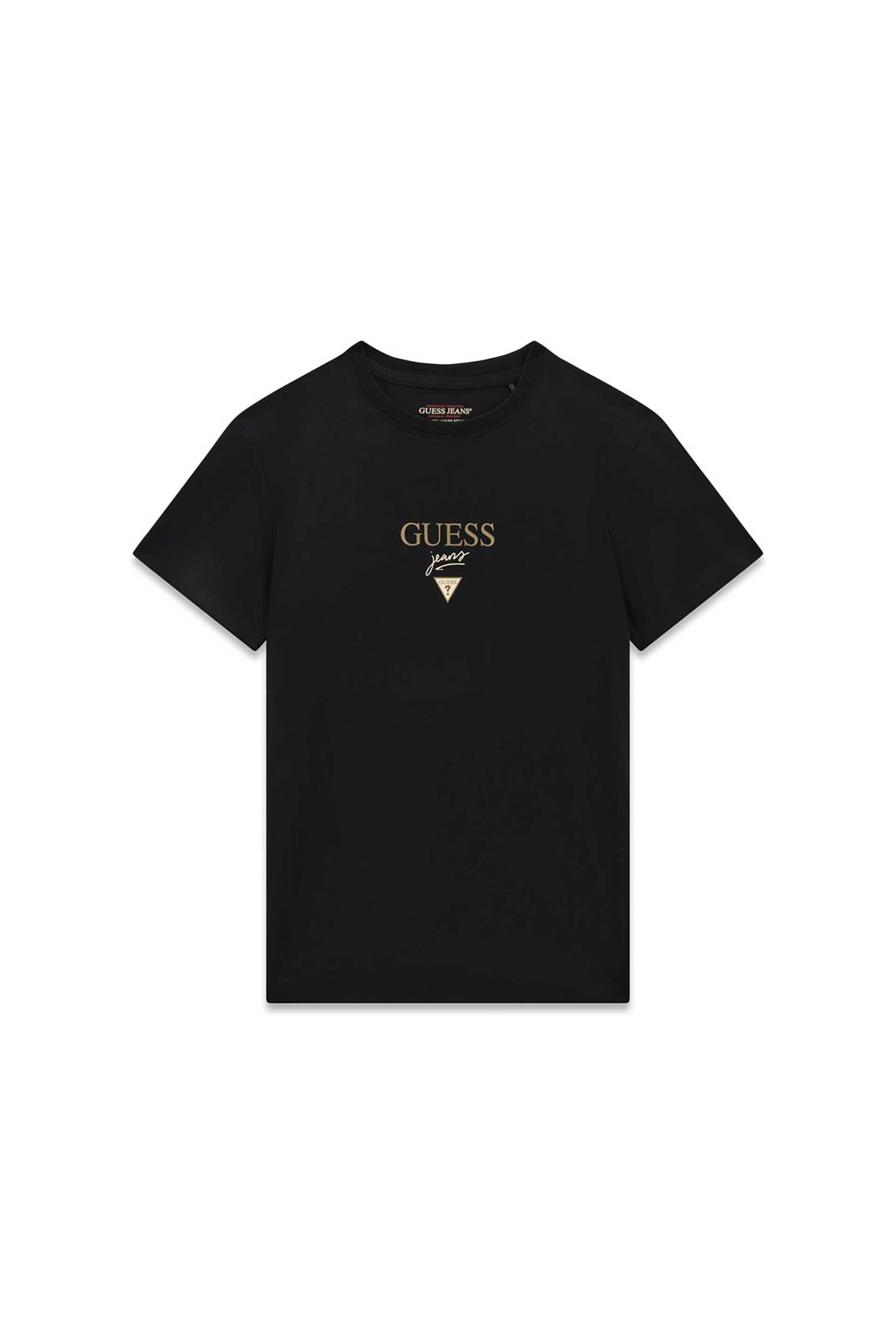 Guess γυναικείο T-shirt με logo print Regular Fit - W6YI49K4677 Μαύρο
