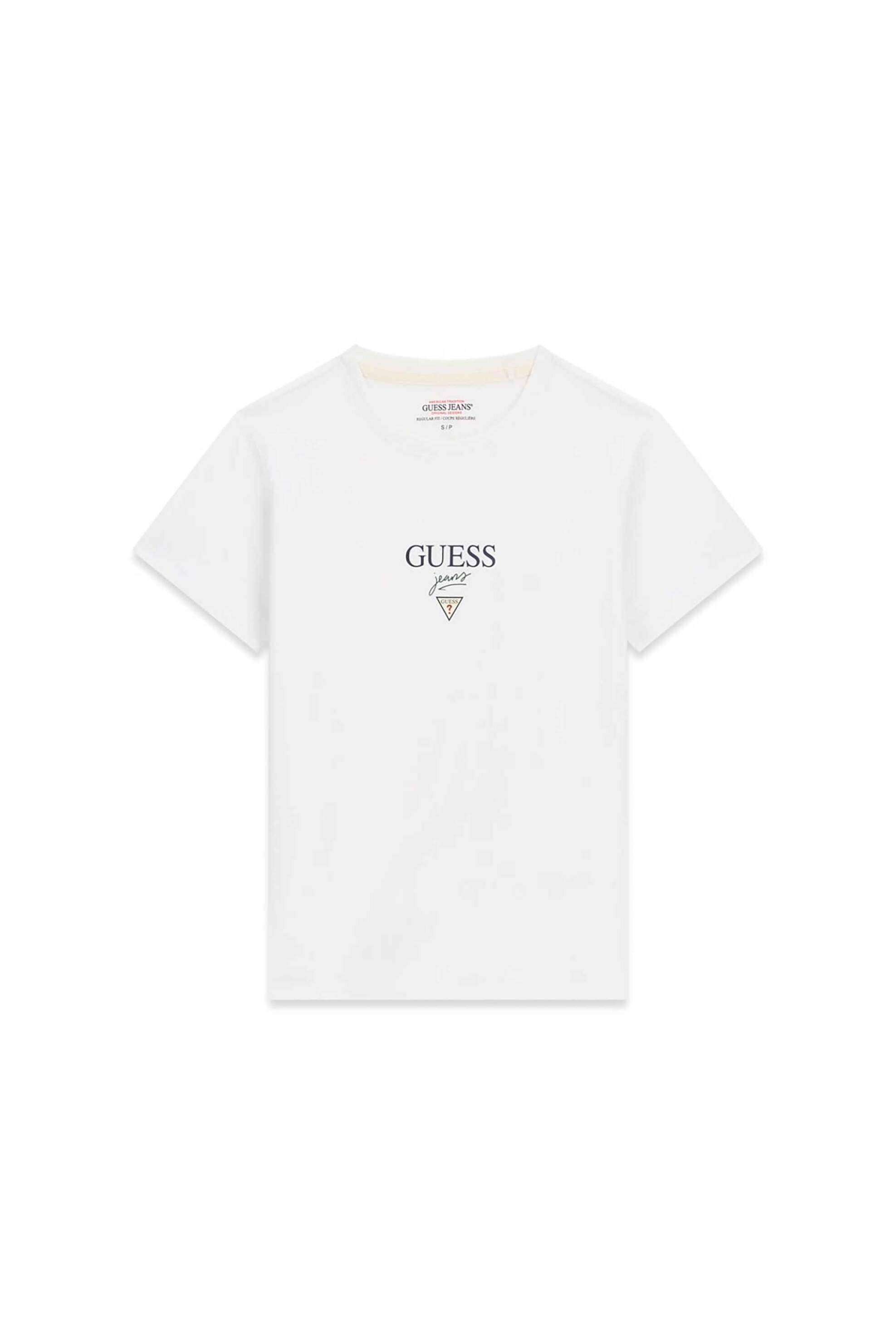 Guess γυναικείο T-shirt με logo print Regular Fit - W6YI49K4677 Λευκό