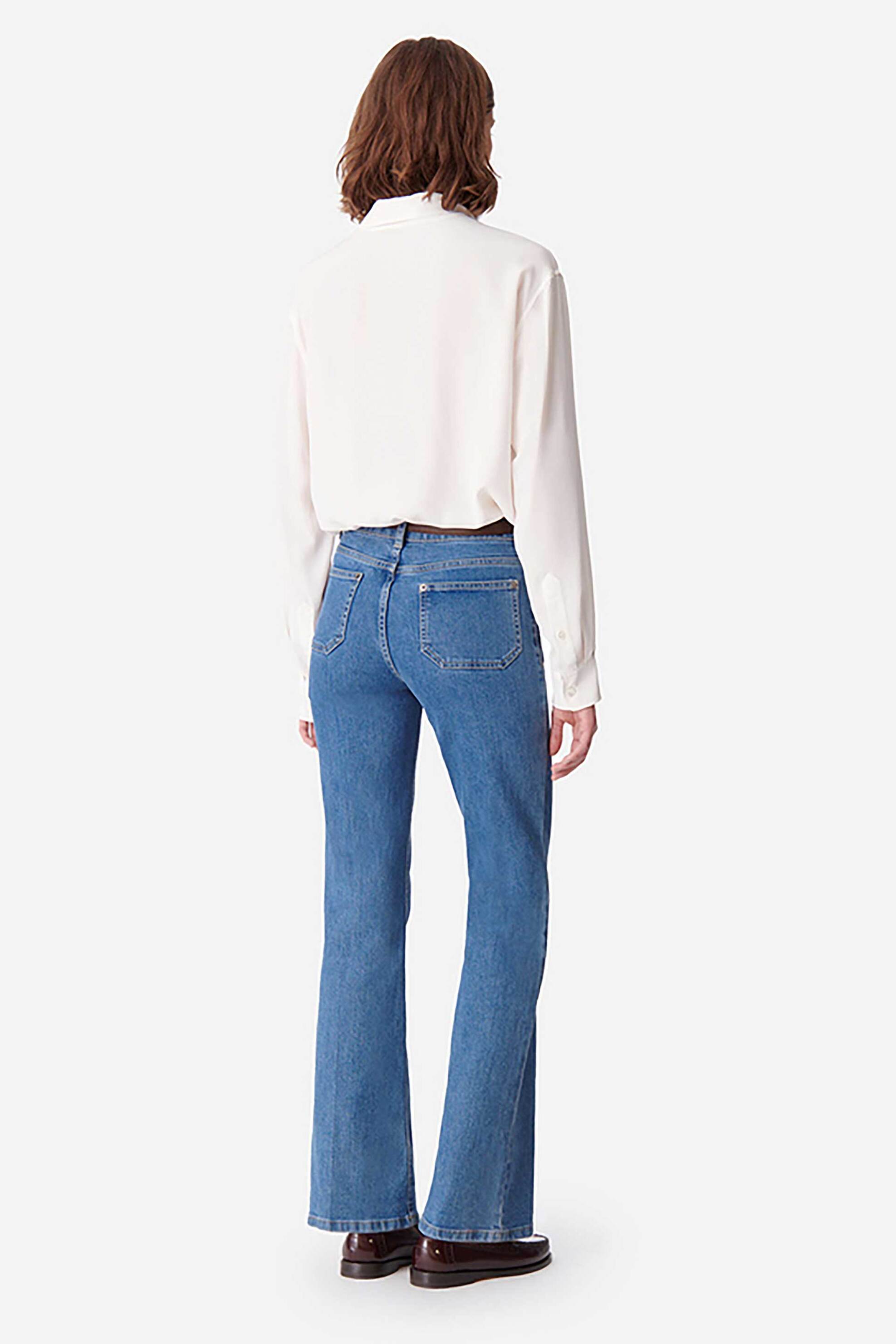 Vanessa Bruno γυναικείο τζιν παντελόνι ψηλόμεσο Flared Cut "Dompay" - 1HVA99-V04010 Denim Blue Ανοιχτό φωτογραφία