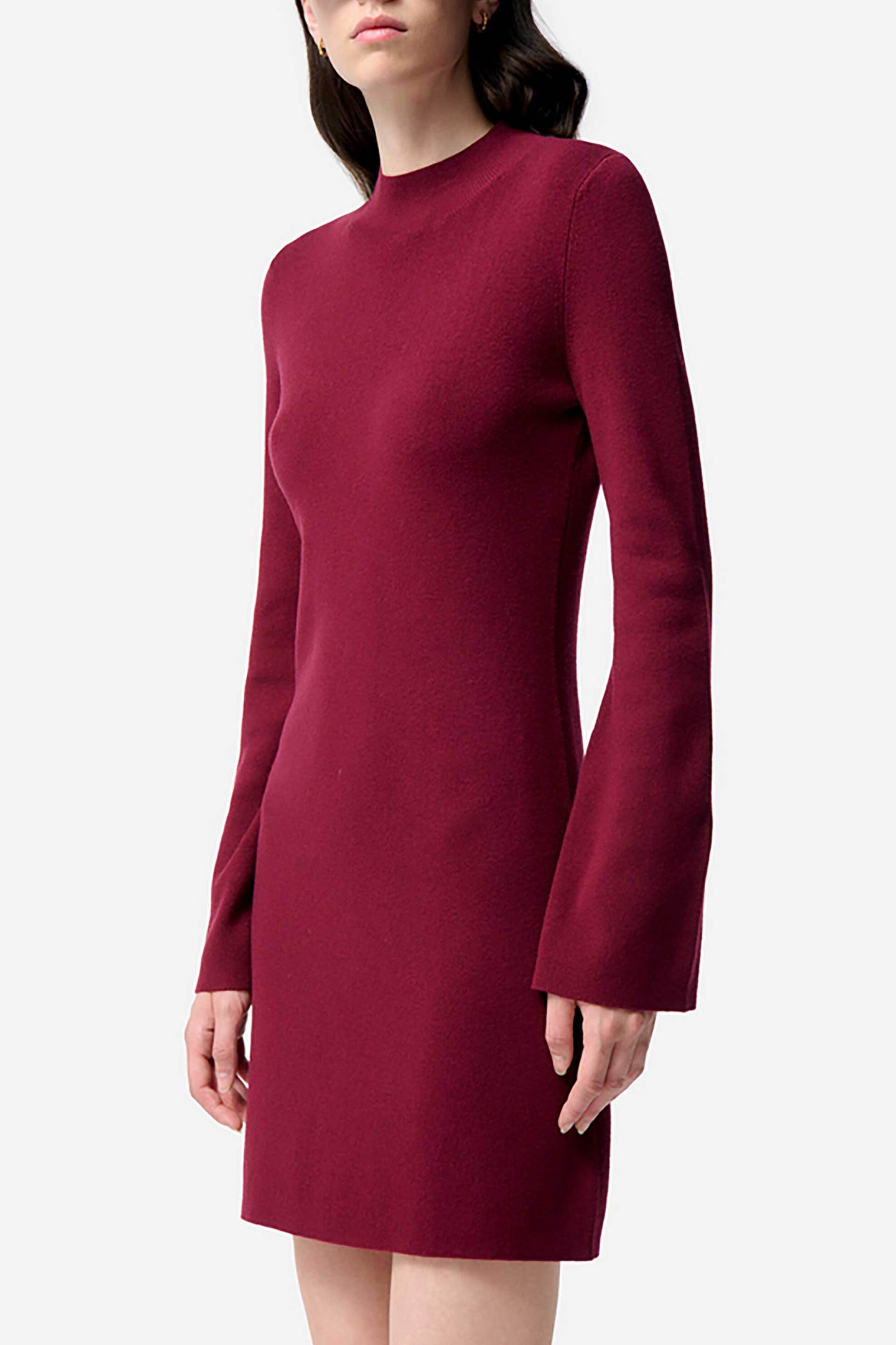 Vanessa Bruno γυναικείο mini φόρεμα πλεκτό Straight fit "Florane" - 3HVC10-V08722 Βυσσινί φωτογραφία