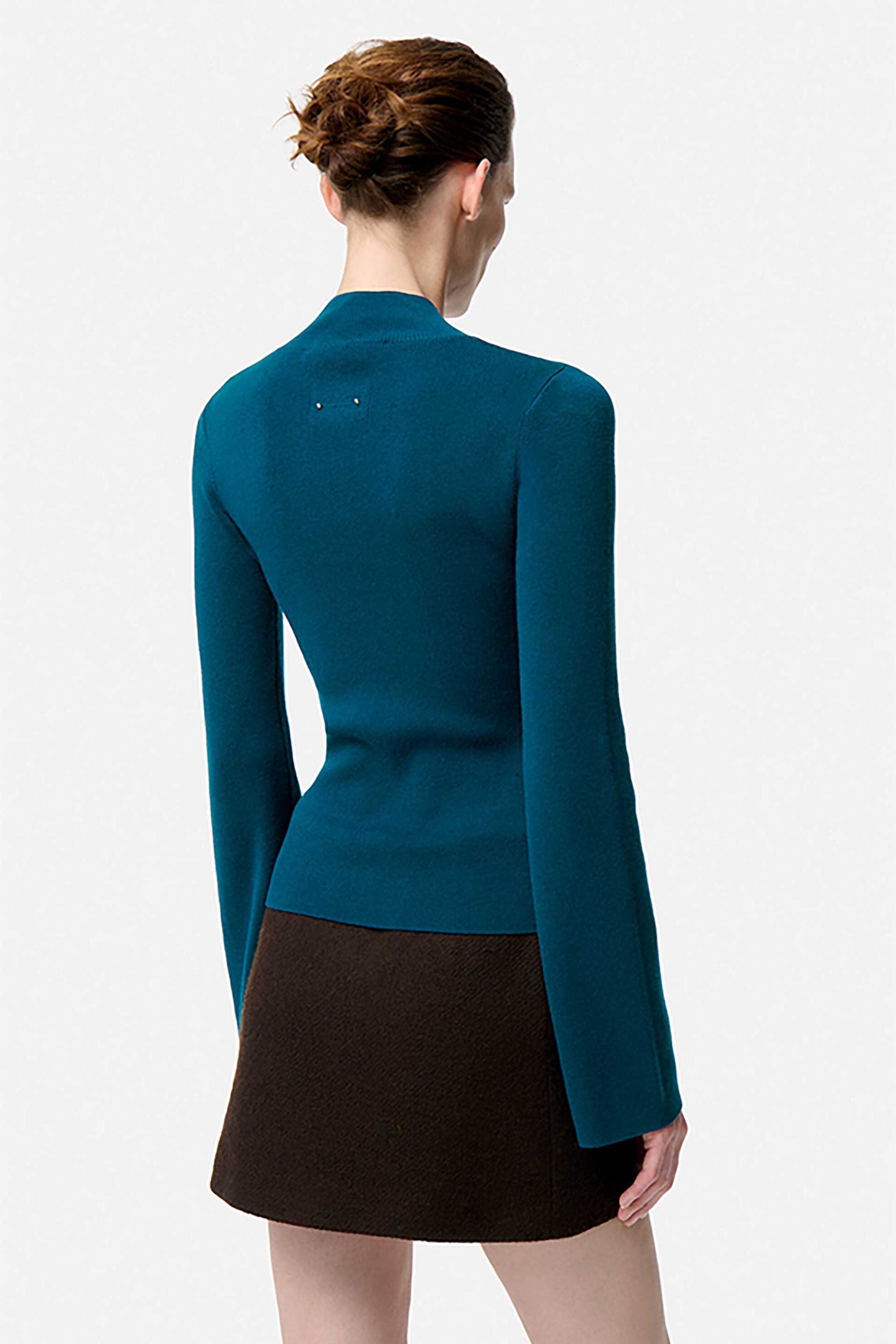 Vanessa Bruno γυναικεία μπλούζα πλεκτή Straight fit "Francesca" - 3HVC10-V15707 Πετρόλ φωτογραφία