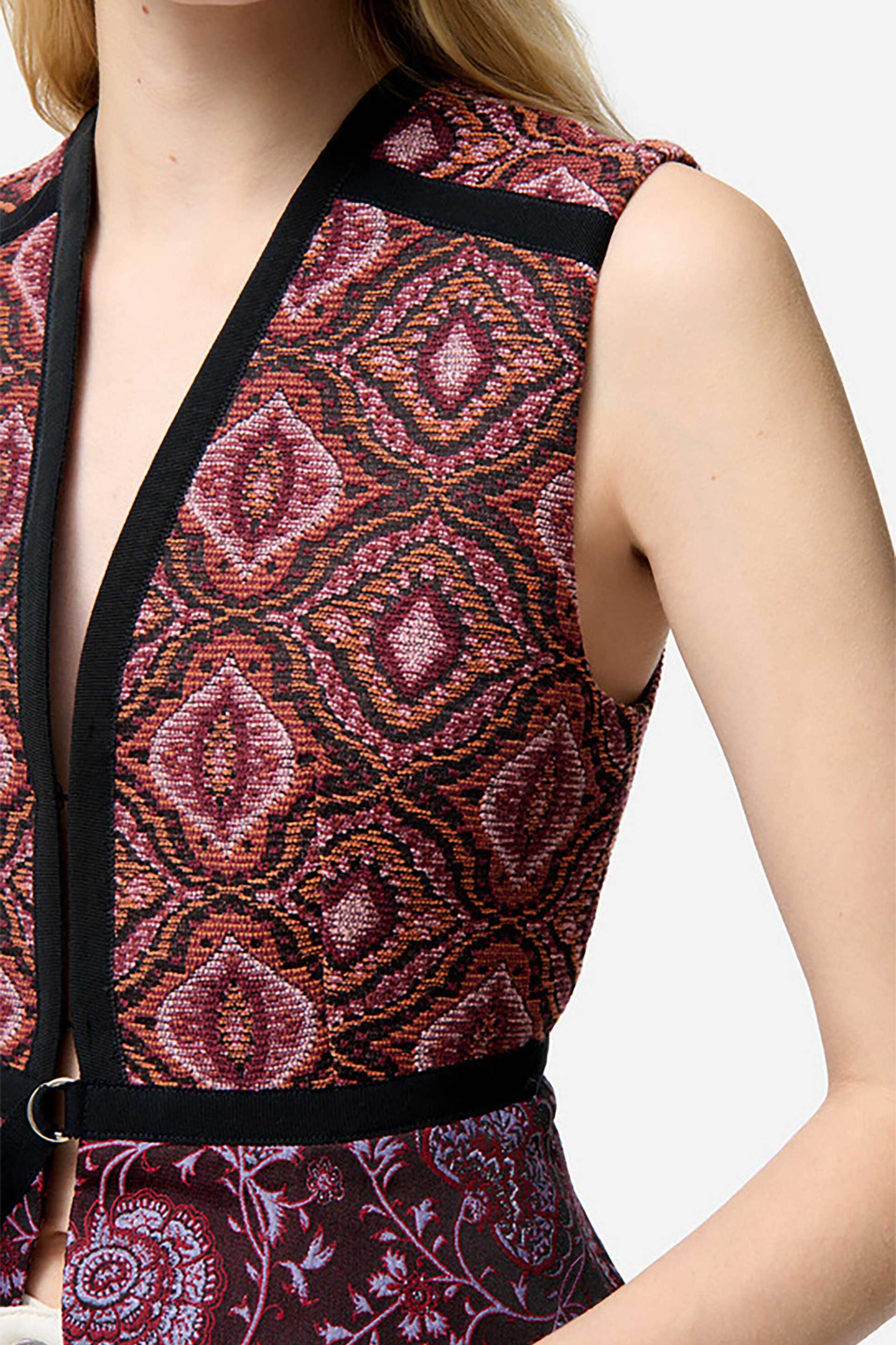 Vanessa Bruno γυναικείο bohemian γιλέκο "Filipo" - 5HVA10-V02730 Μπορντό φωτογραφία