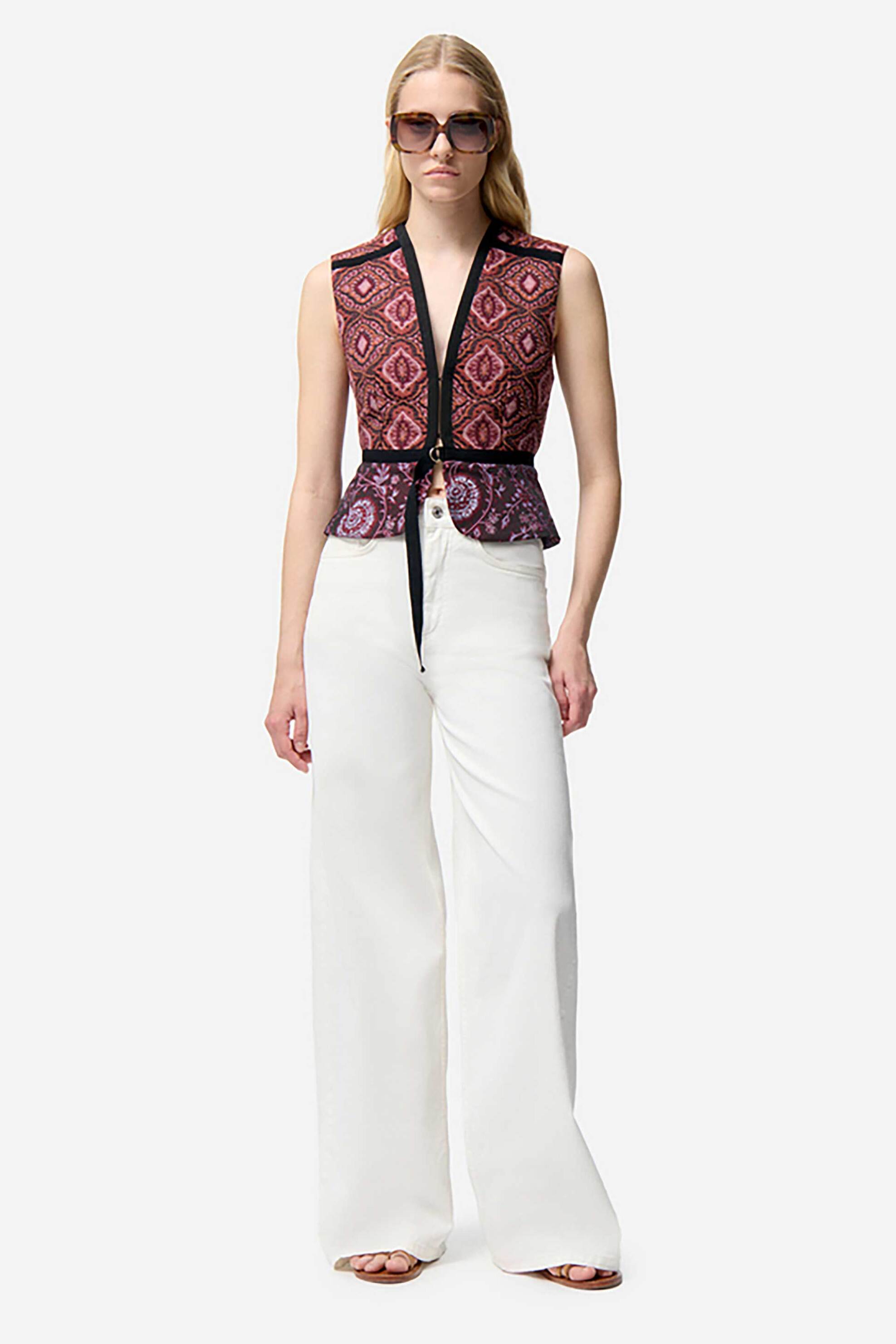 Vanessa Bruno γυναικείο bohemian γιλέκο "Filipo" - 5HVA10-V02730 Μπορντό φωτογραφία