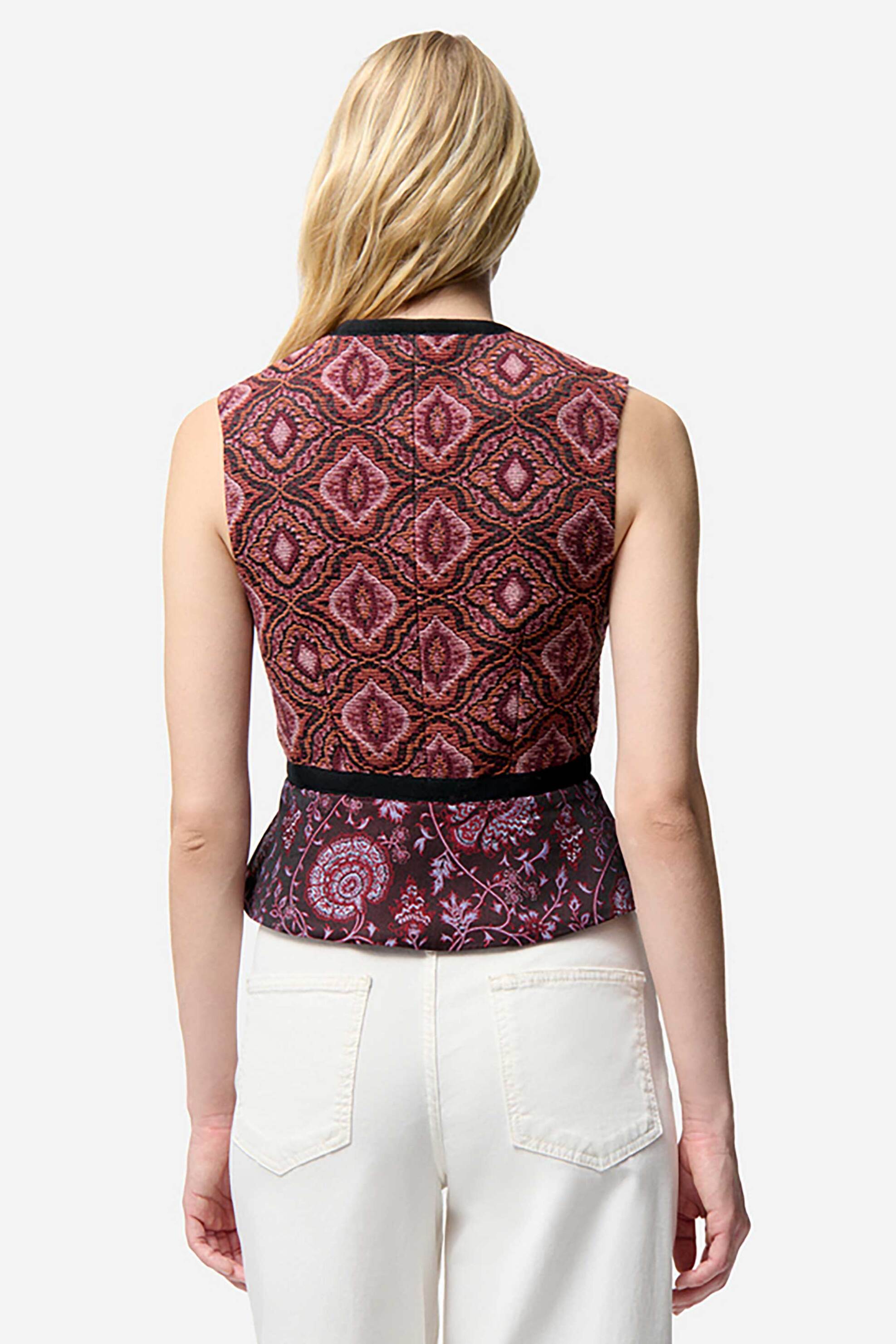 Vanessa Bruno γυναικείο bohemian γιλέκο "Filipo" - 5HVA10-V02730 Μπορντό φωτογραφία