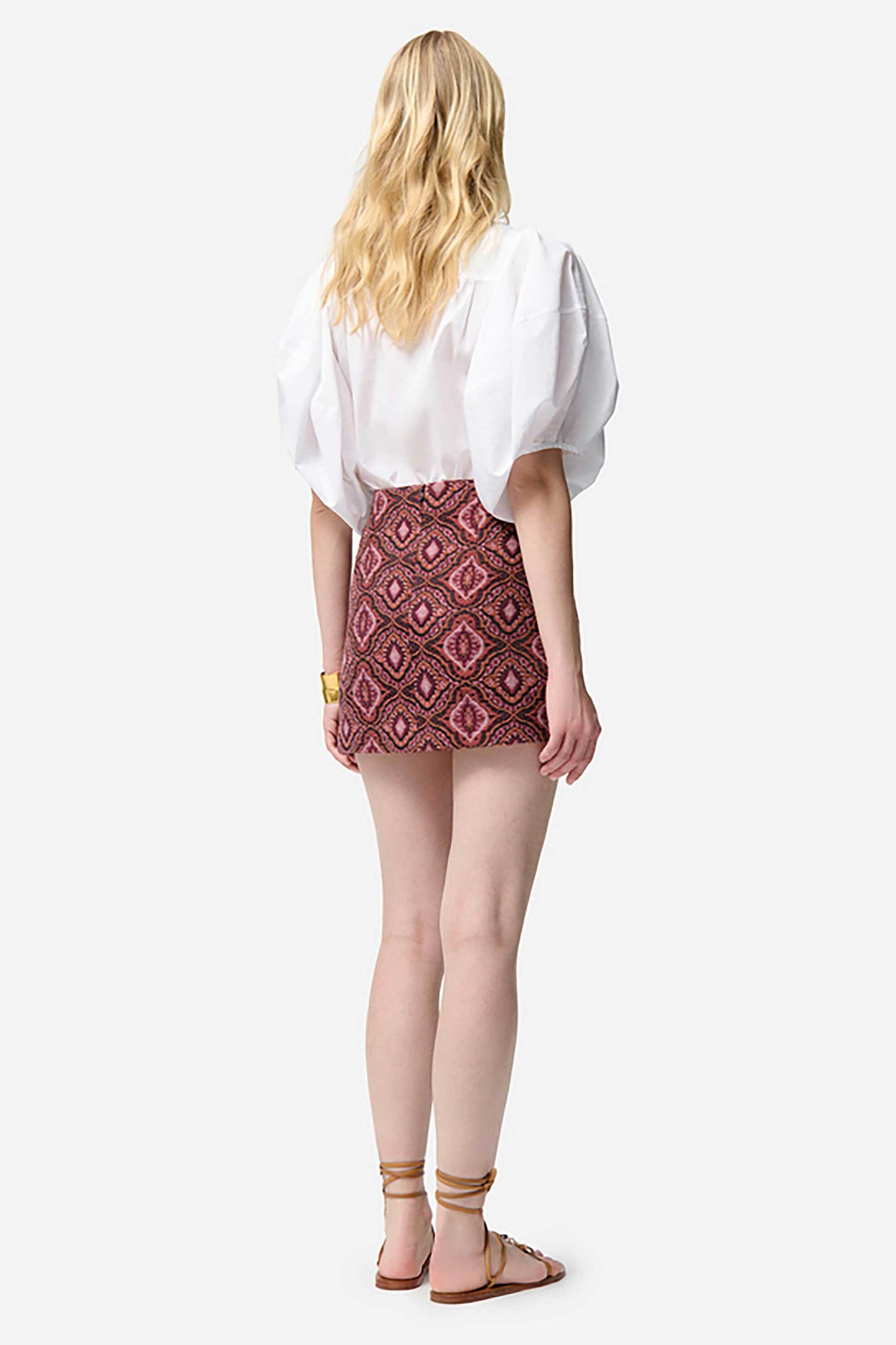 Vanessa Bruno γυναικεία mini φούστα jacquard με γεωμετρικό σχέδιο "Fall" - 5HVA10-V07777 Μπορντό φωτογραφία