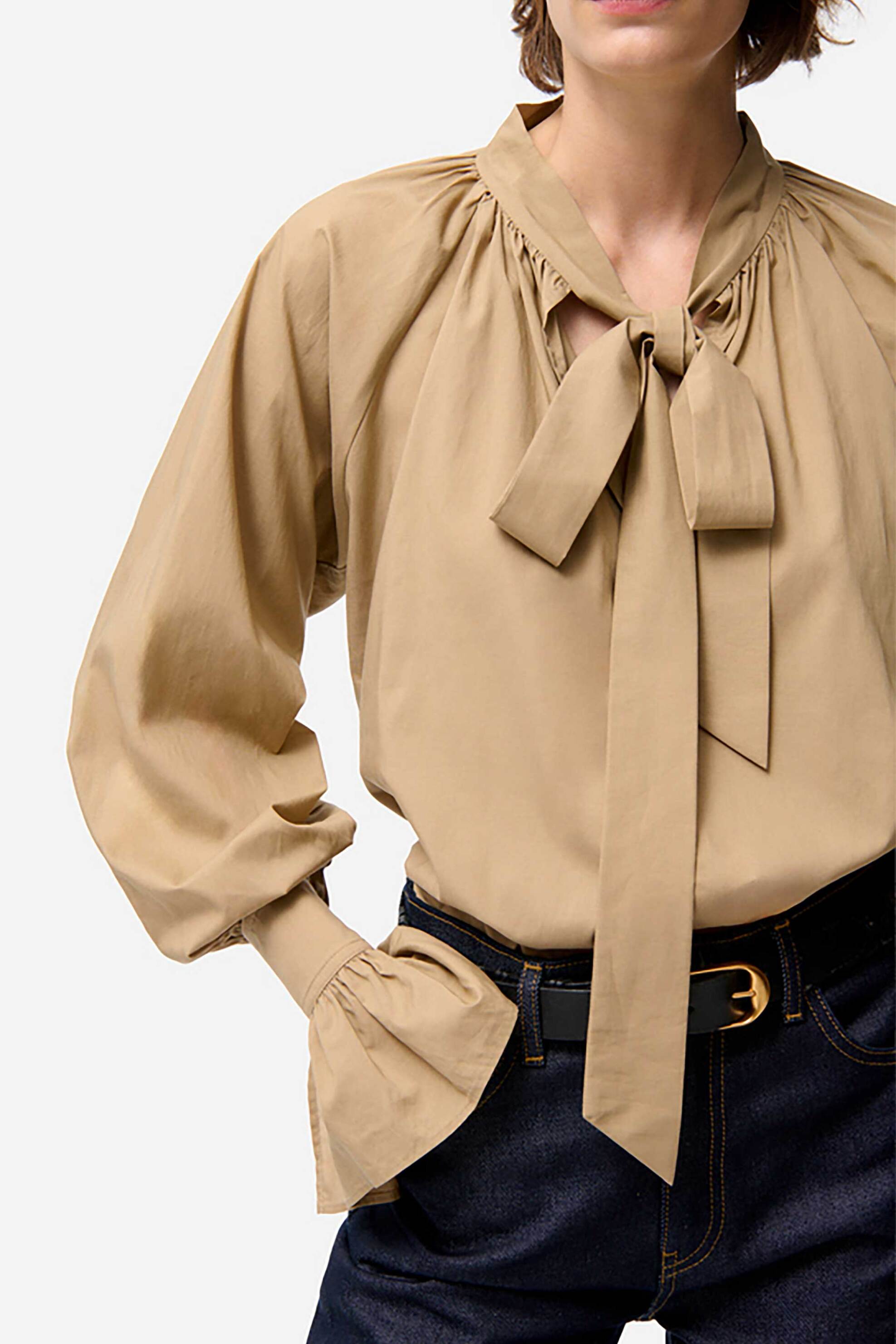 Vanessa Bruno γυναικεία μπλούζα με βολάν "Fatima" - 4EVA69-V09816 Μπεζ φωτογραφία