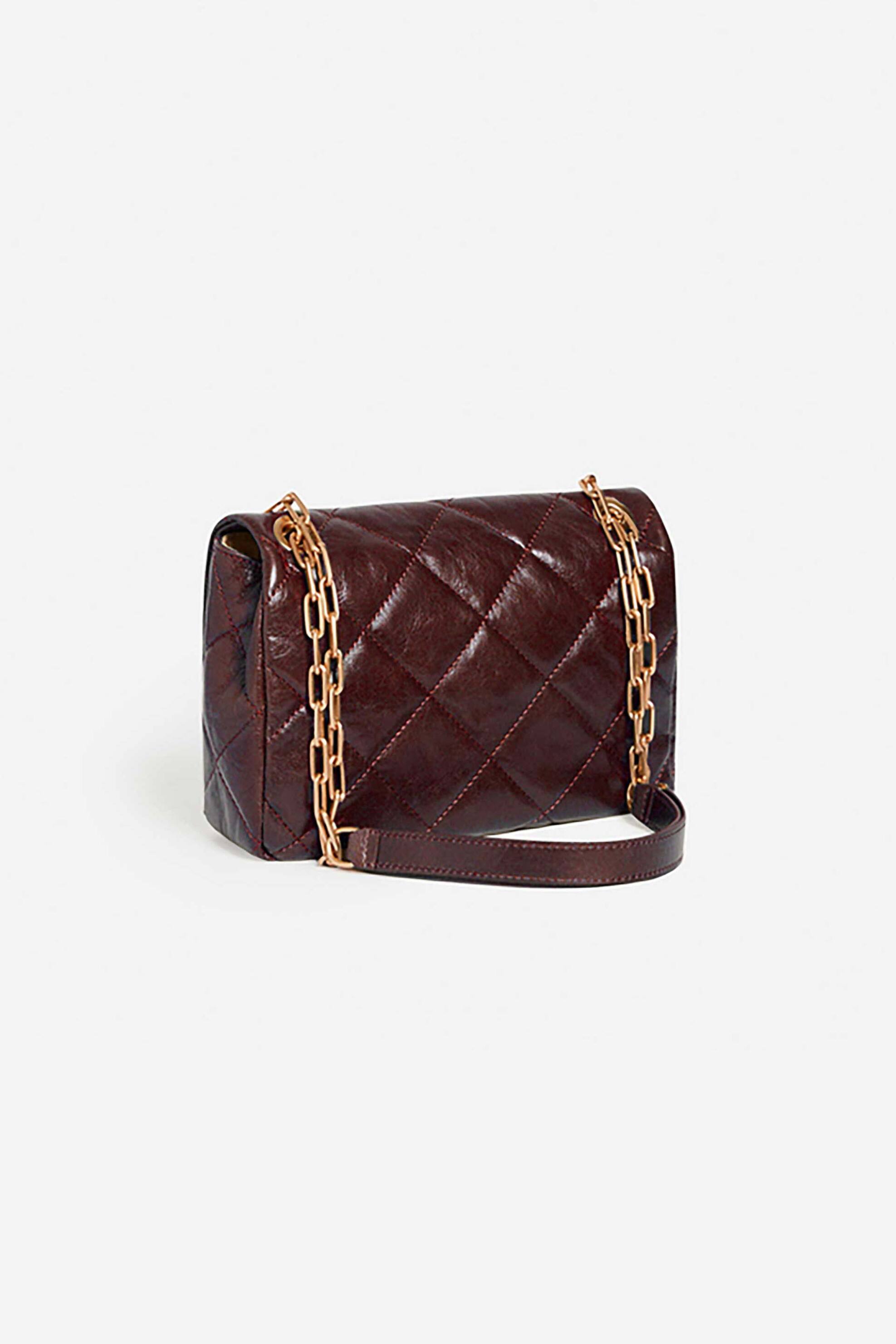 Vanessa Bruno γυναικεία τσάντα ώμου καπιτονέ "Large Moon" - 4HVD84-V40329 Καφέ Σκούρο φωτογραφία