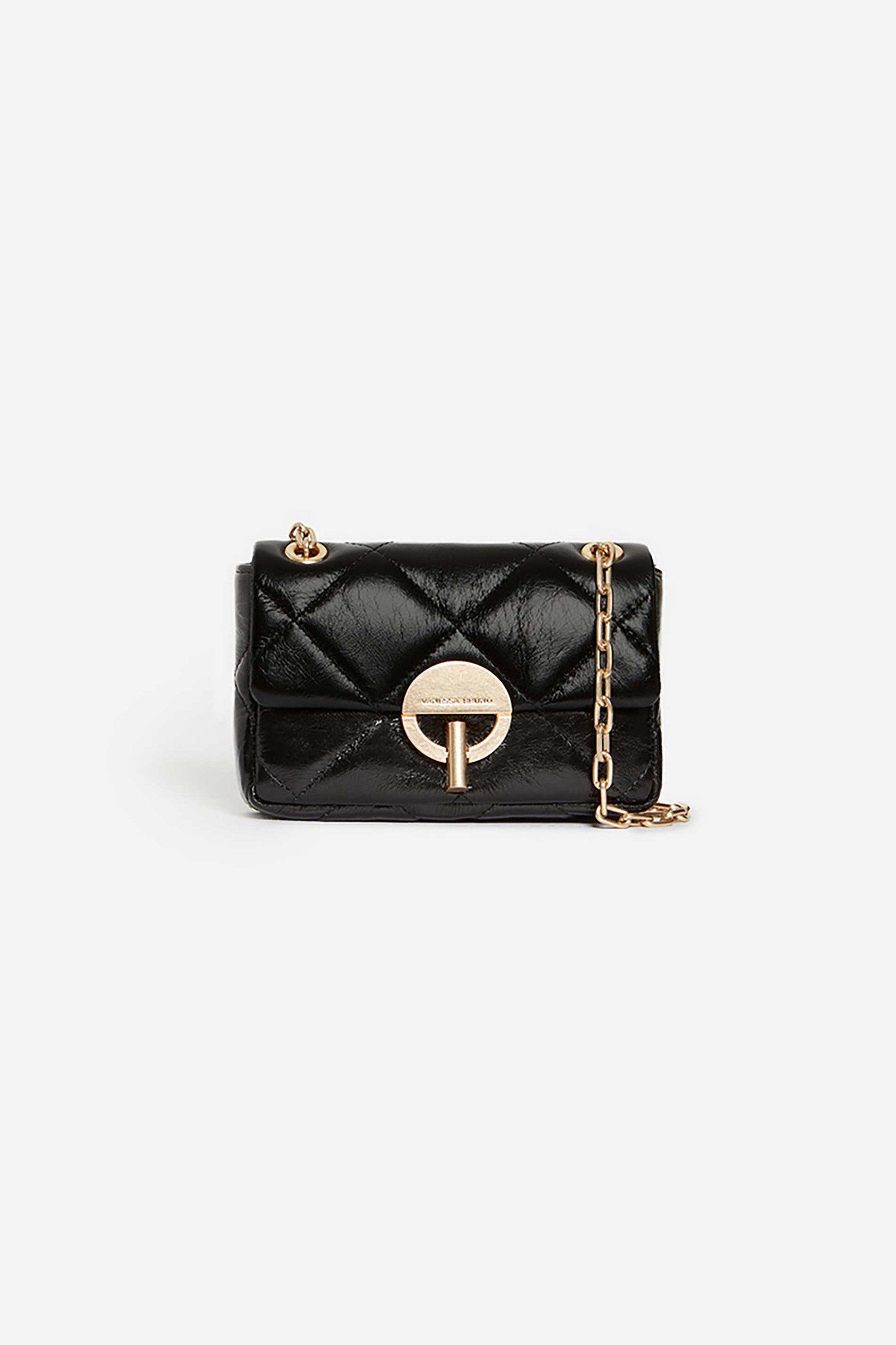 VANESSA BRUNO Vanessa Bruno γυναικεία δερμάτινη τσάντα ώμου/crossbody με καπιτονέ σχέδιο "Moon Small" - 4HVD84-V40326 Μαύρο