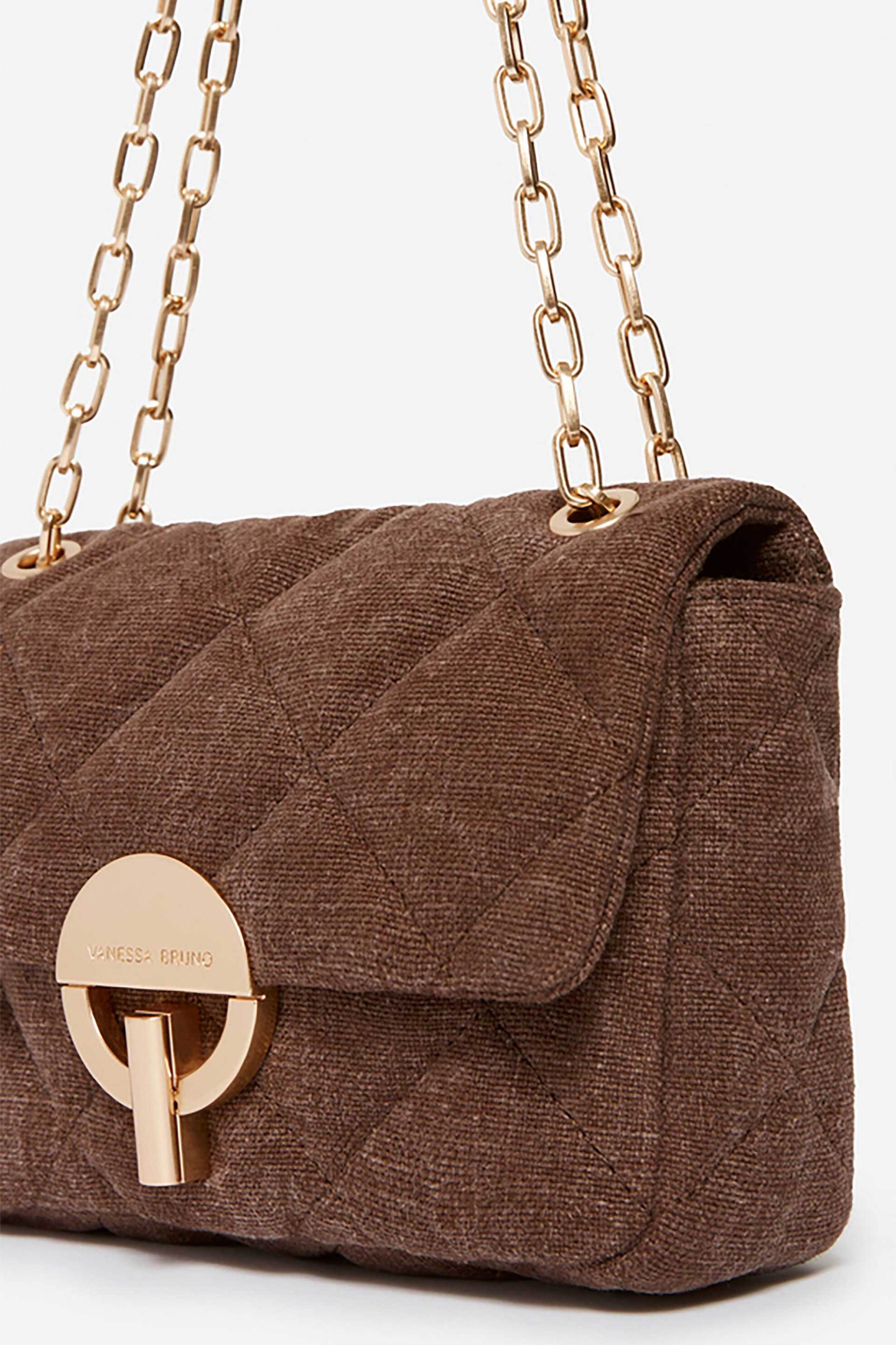 Vanessa Bruno γυναικεία τσάντα ώμου καπιτονέ "Medium Moon" - 4HVE70-V40533 Καφέ φωτογραφία