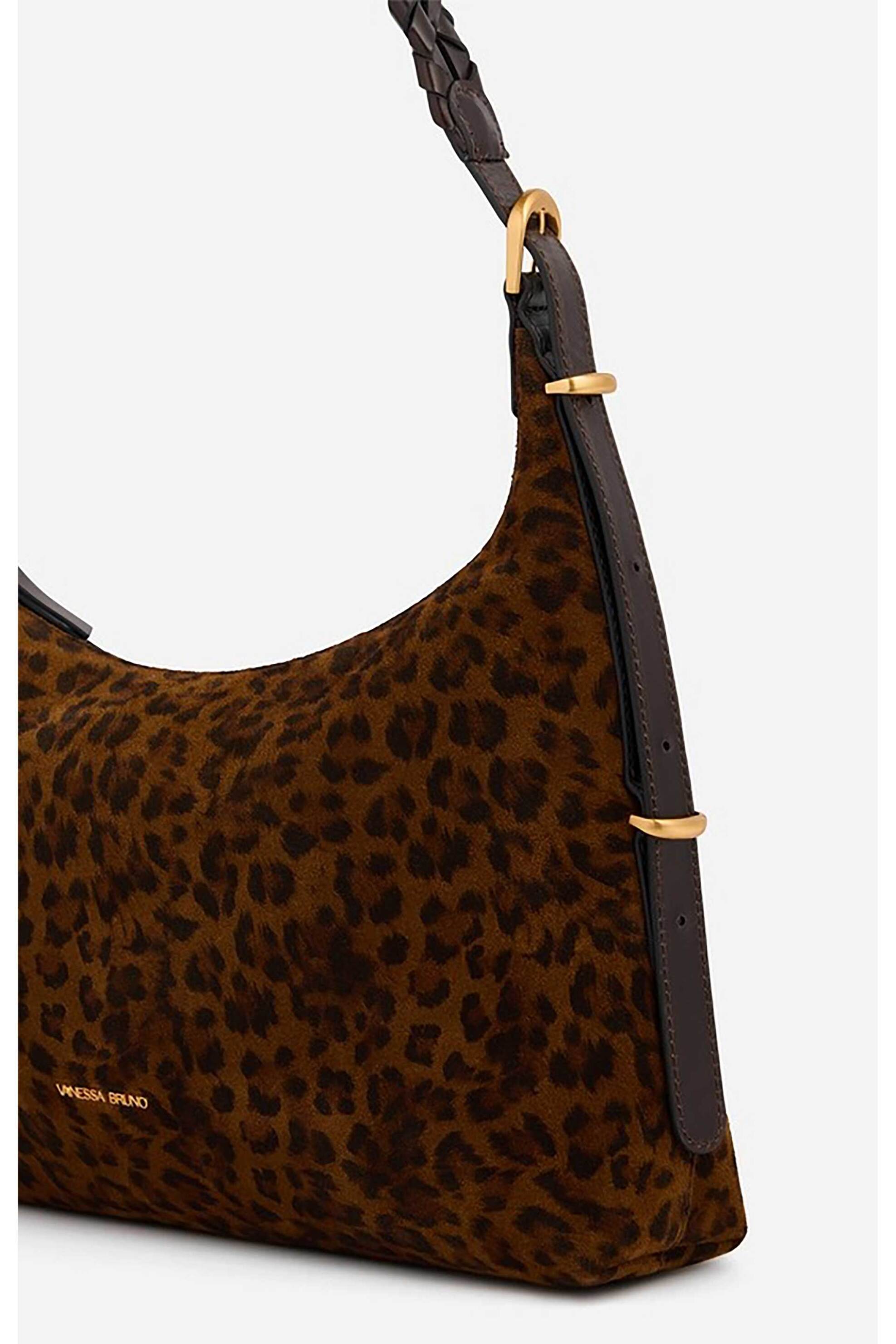 VANESSA BRUNO Vanessa Bruno γυναικεία τσάντα ώμου hobo animal print "Jess Small" - 6HVD10-V40916 Ταμπά - 3