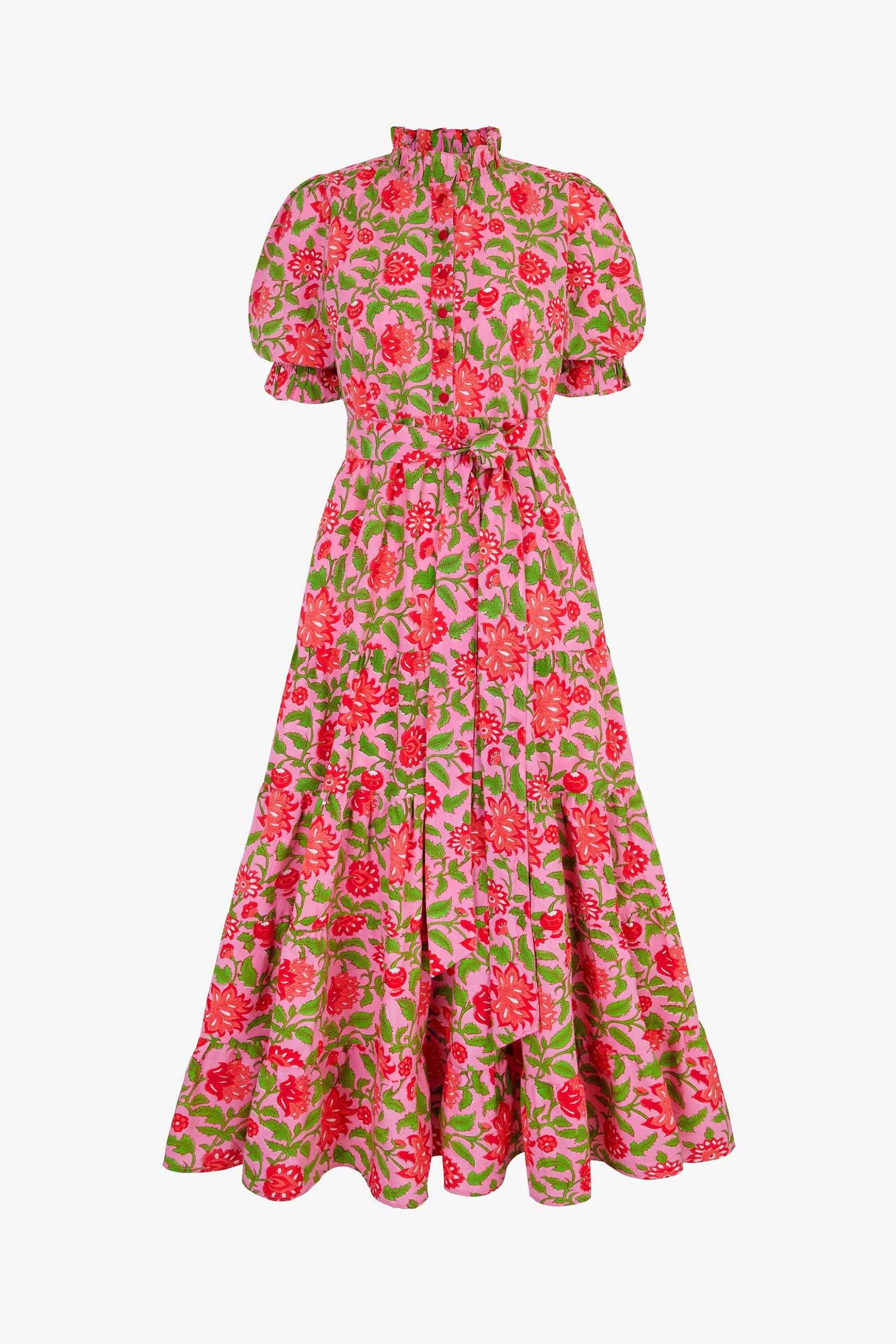 Pink City Prints Γυναικείο Midi Φόρεμα Candy Jaal Matilda - Ροζ