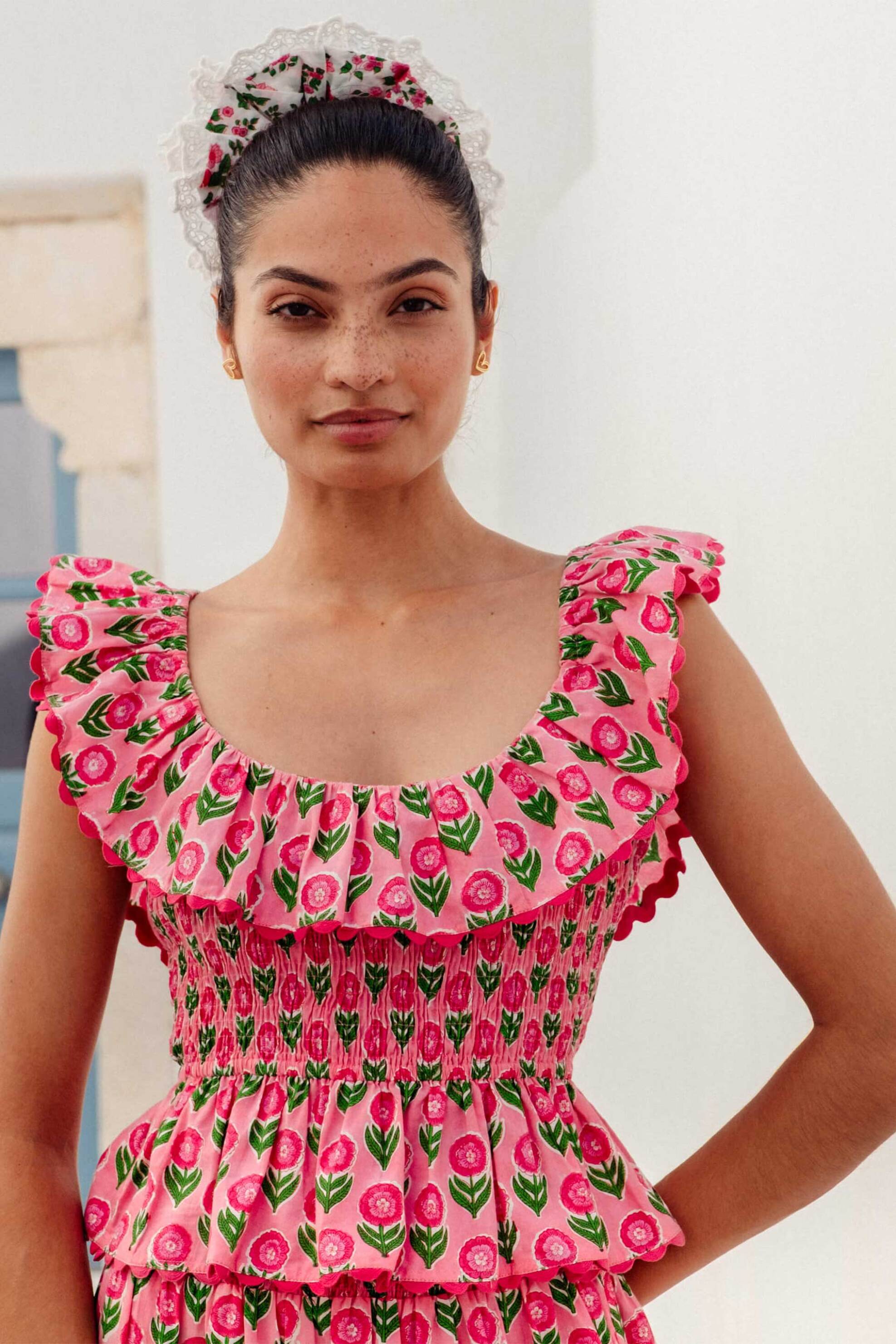 PINK CITY PRINTS Pink City Prints γυναικείο τοπ "Candy Jaal Susie" - Susie Φούξια - 2