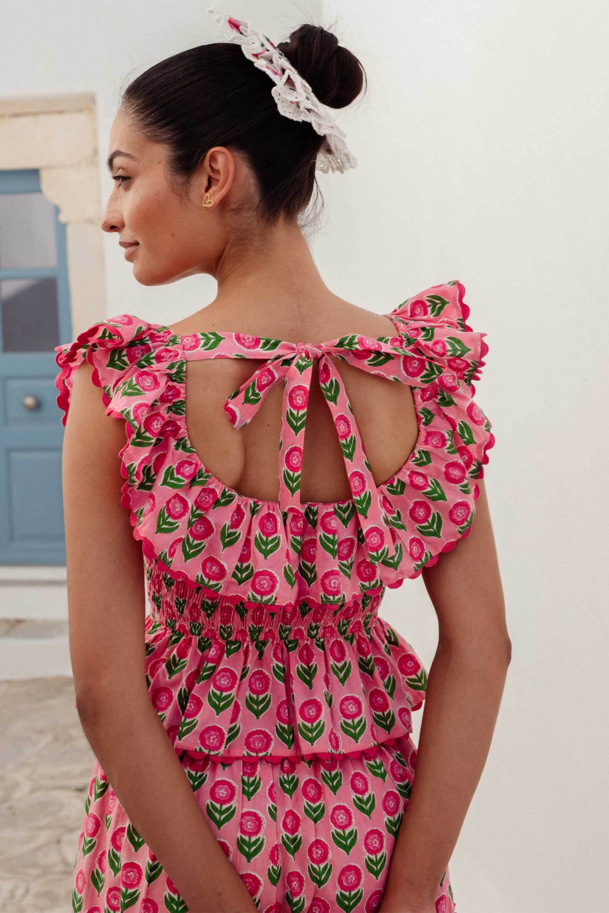 PINK CITY PRINTS Pink City Prints γυναικείο τοπ "Candy Jaal Susie" - Susie Φούξια - 3