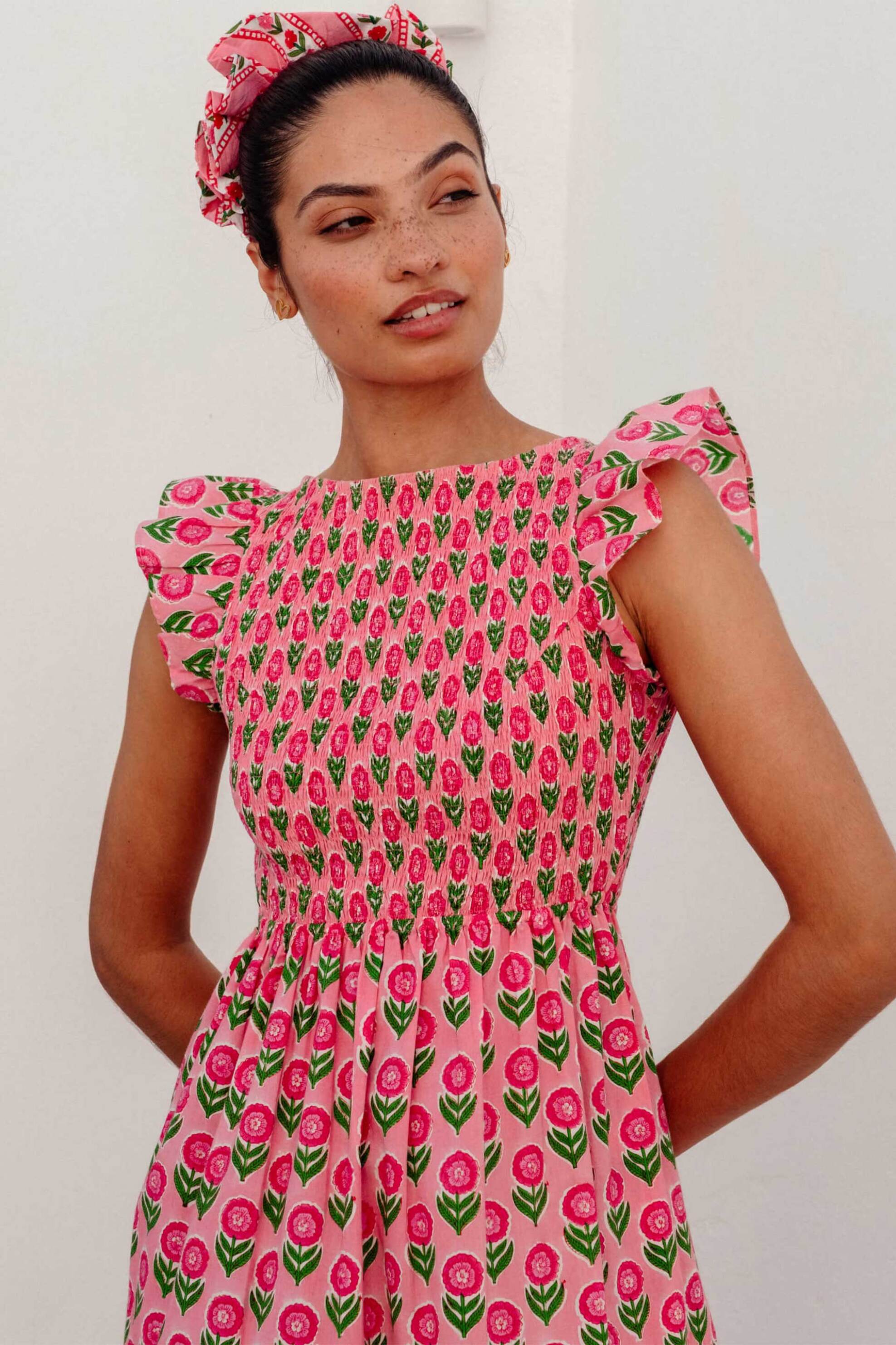 Pink City Prints γυναικείο maxi φόρεμα "David Bowie" - DAVID BOWIE Ροζ φωτογραφία