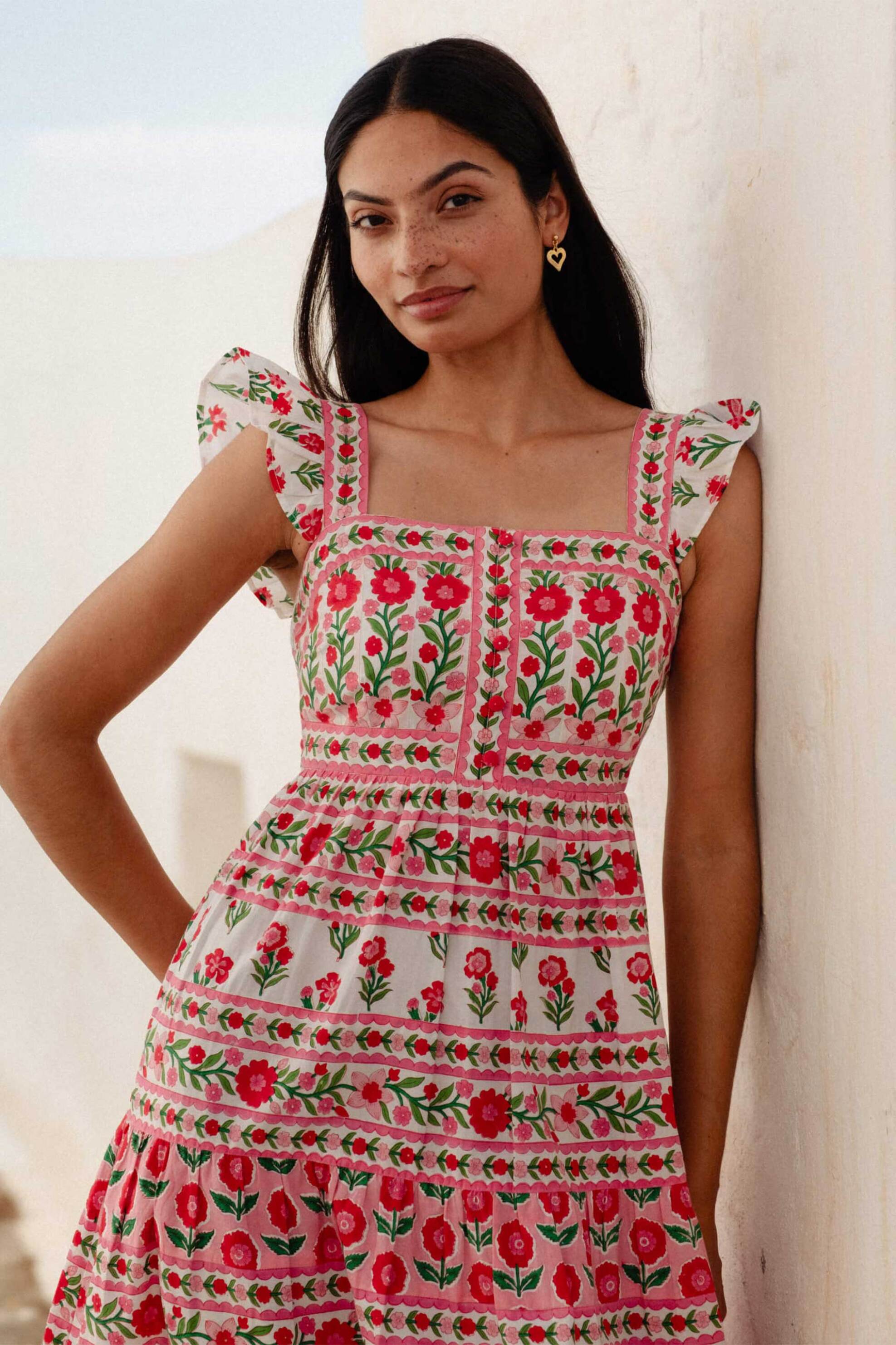 Pink City Prints γυναικείο maxi φόρεμα "Lucia" - LUCIA Ροζ φωτογραφία