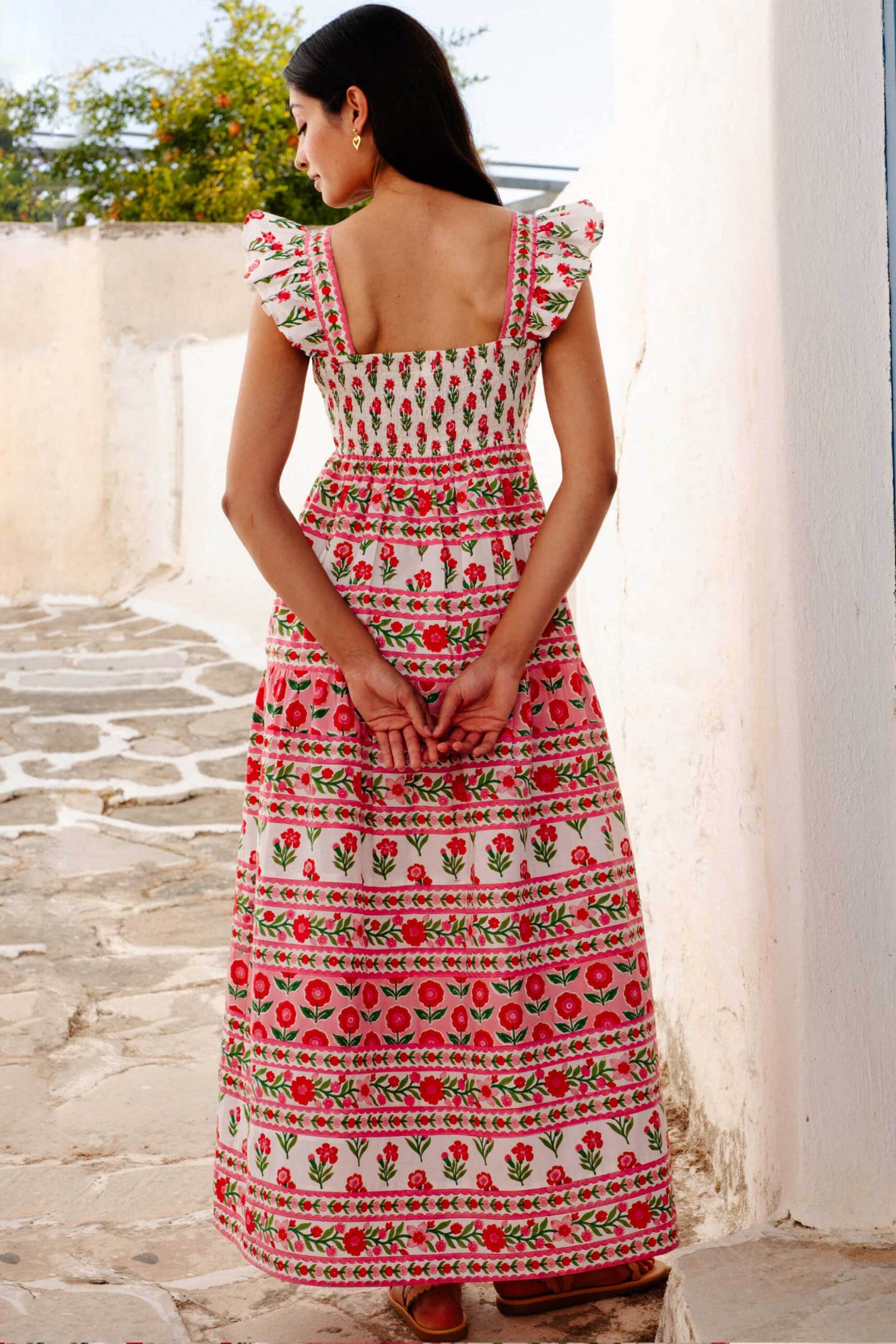 Pink City Prints γυναικείο maxi φόρεμα "Lucia" - LUCIA Ροζ φωτογραφία