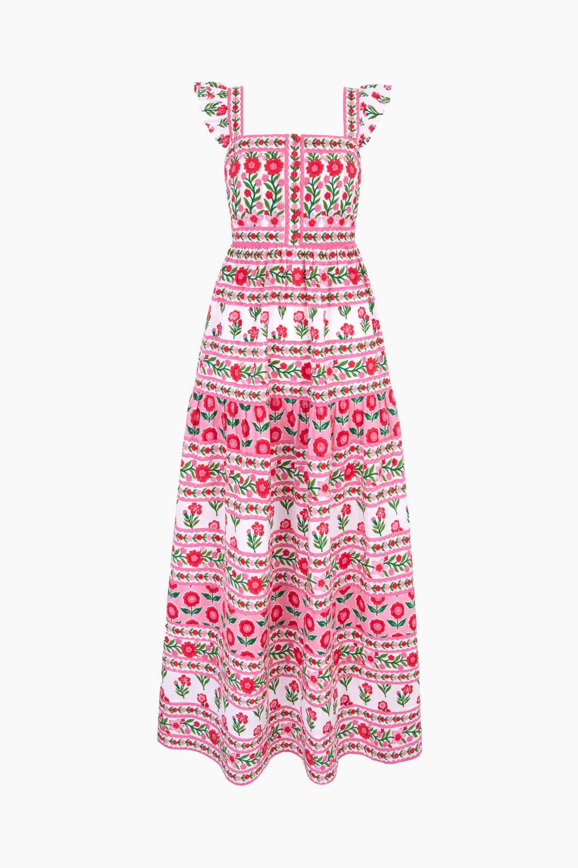 Pink City Prints γυναικείο maxi φόρεμα "Lucia" - LUCIA Ροζ φωτογραφία