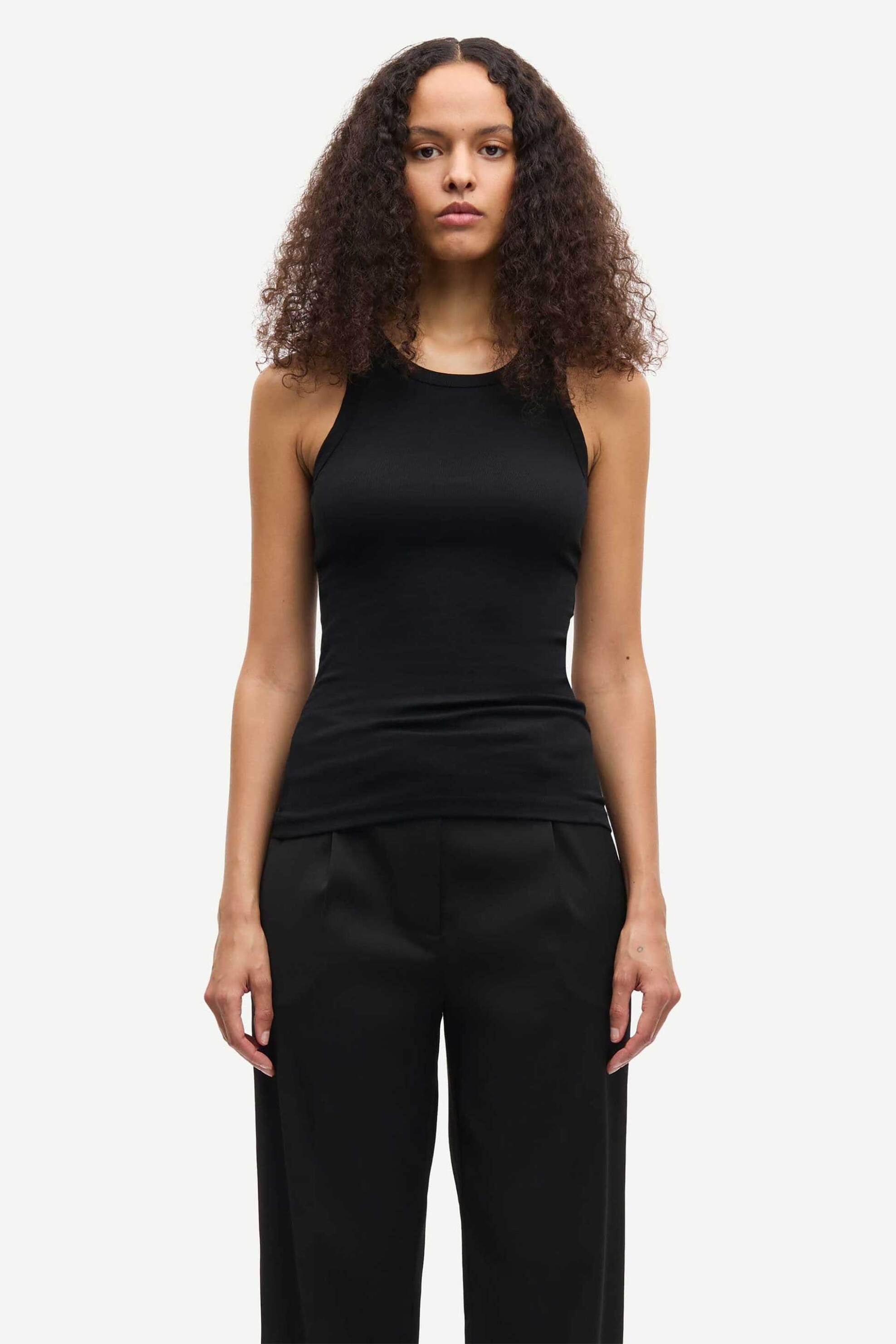 Samsøe Samsøe γυναικείo τοπ ribbed "Alexo Tank" - F00001111 Μαύρο