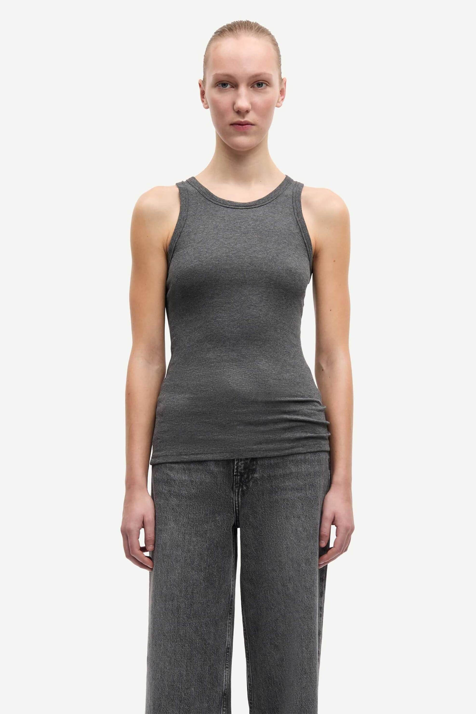 Γυναικείες αμάνικες μπλούζες σε γκρι