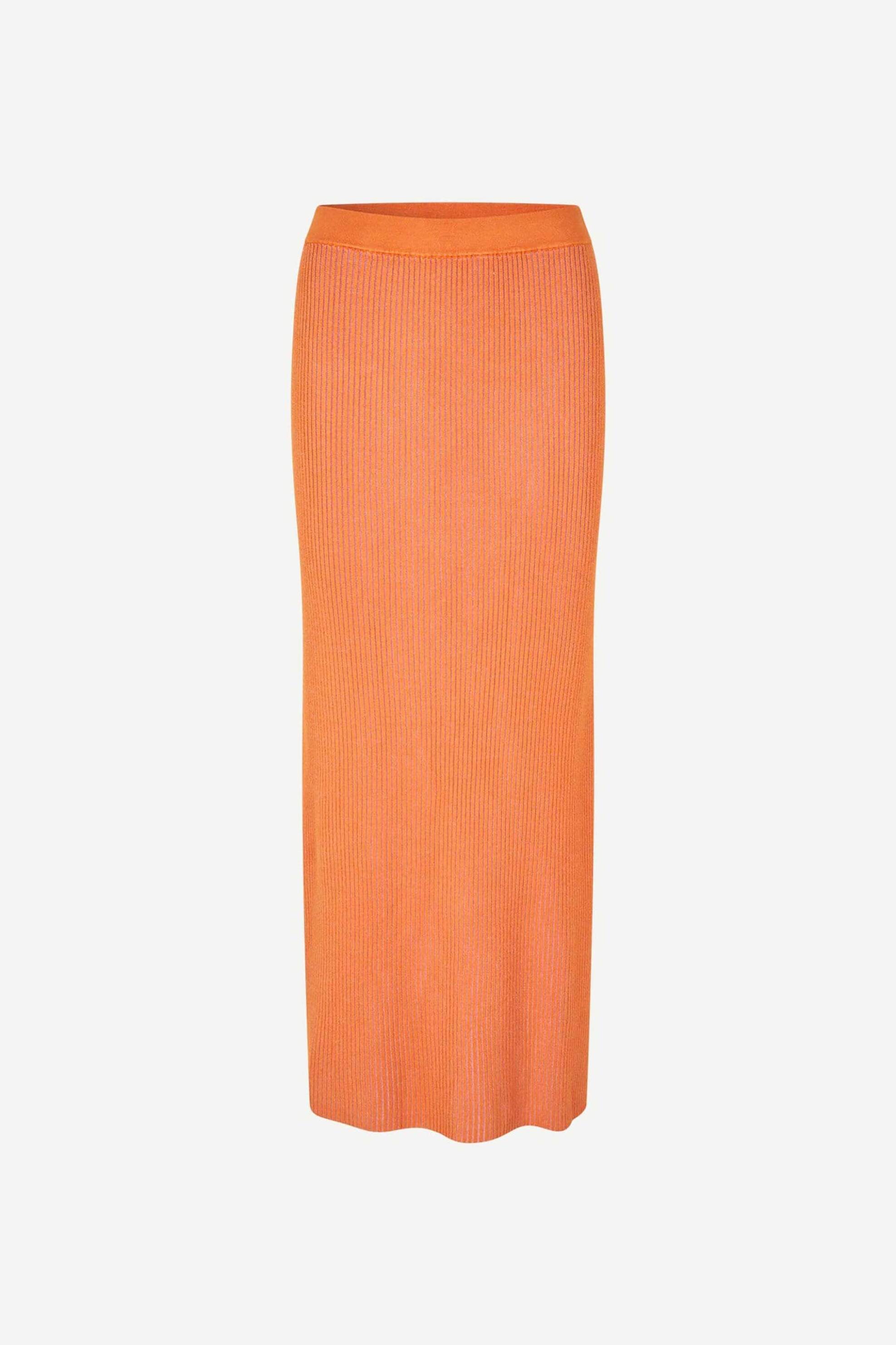 SAMSØE SAMSØE Samsøe Samsøe γυναικεία midi φούστα ribbed "Sacheryl" - F25100047 Πορτοκαλί