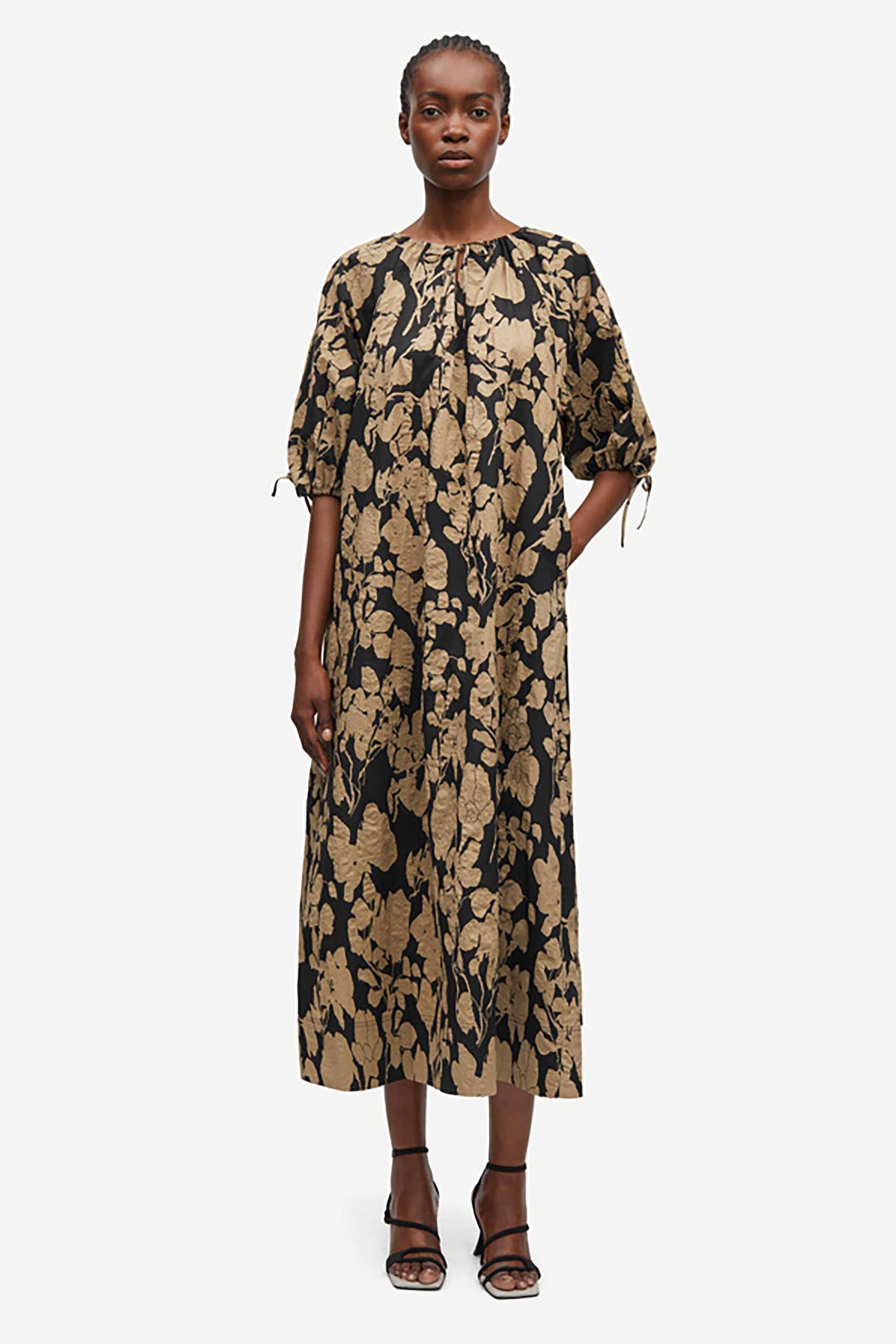 Samsøe Samsøe γυναικείο midi φόρεμα με floral print "Samatera" - F25200064 Μπεζ