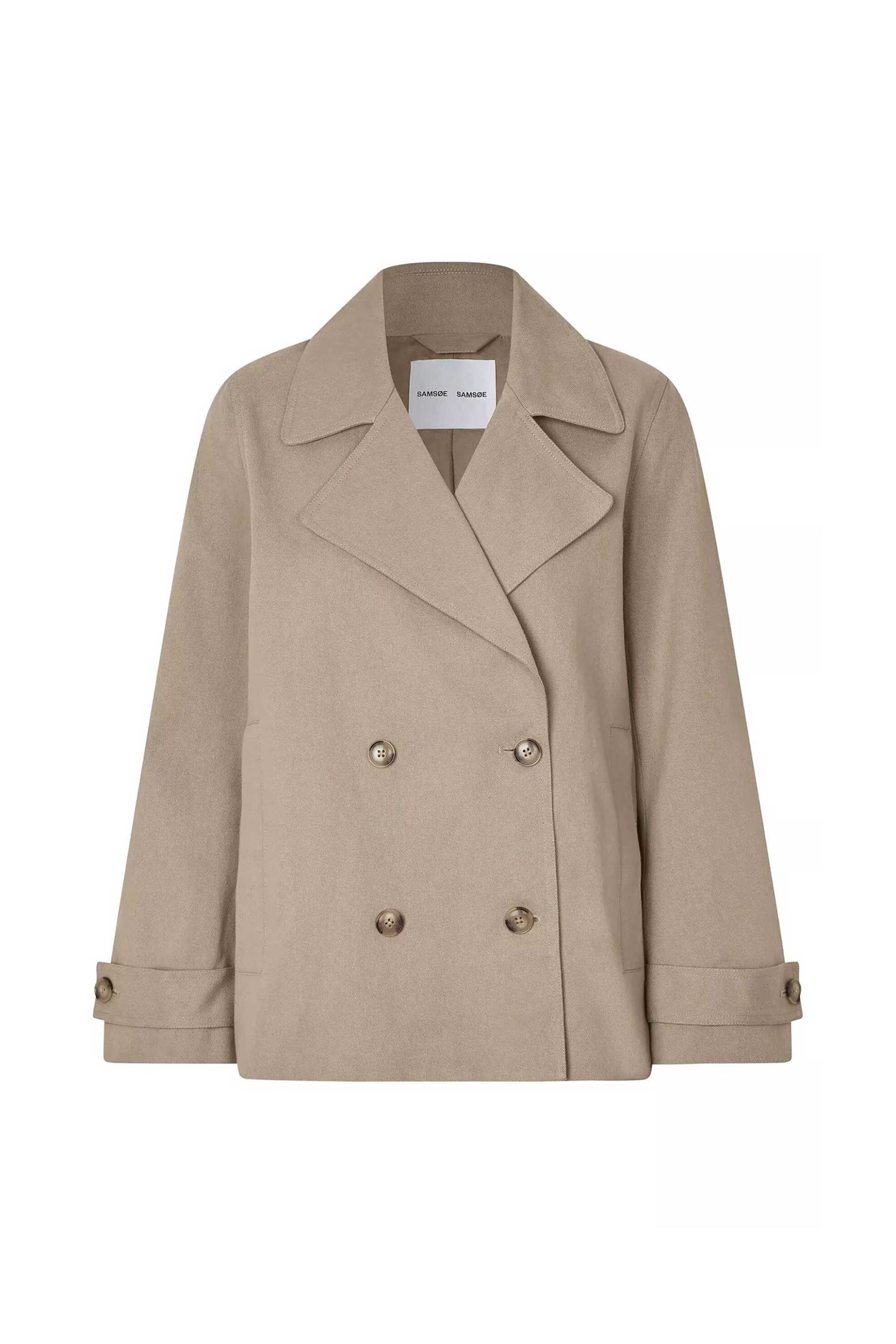 Samsøe Samsøe γυναικεία καπαρτίνα με διπλή σειρά κουμπιών "Safalla" - F25200113 Μπεζ φωτογραφία