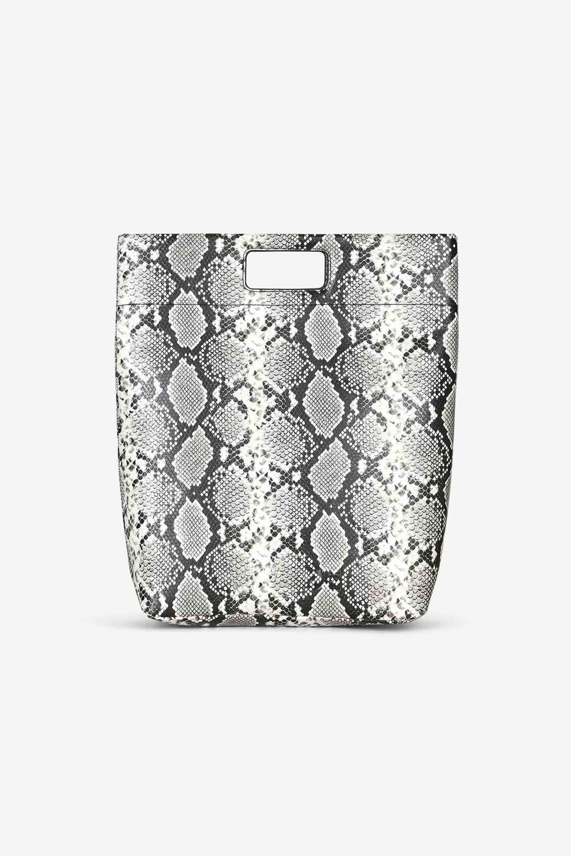 SAMSØE SAMSØE Samsøe Samsøe γυναικεία τσάντα χειρός tote με animal print "Sajeanne" - F25200148 Ασπρόμαυρο