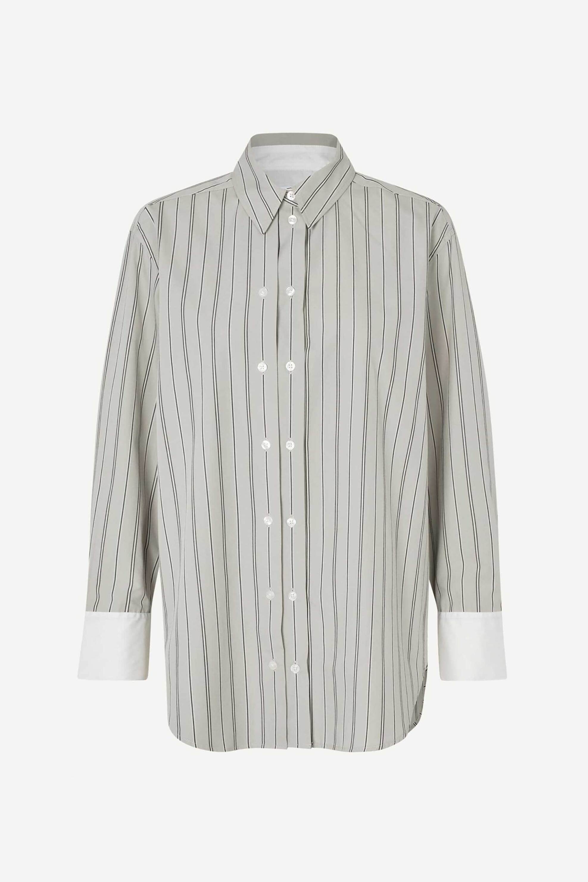 Samsøe Samsøe γυναικείο πουκάμισο με ριγέ σχέδιο "Salas" - F25300101 Ασπρόμαυρο φωτογραφία