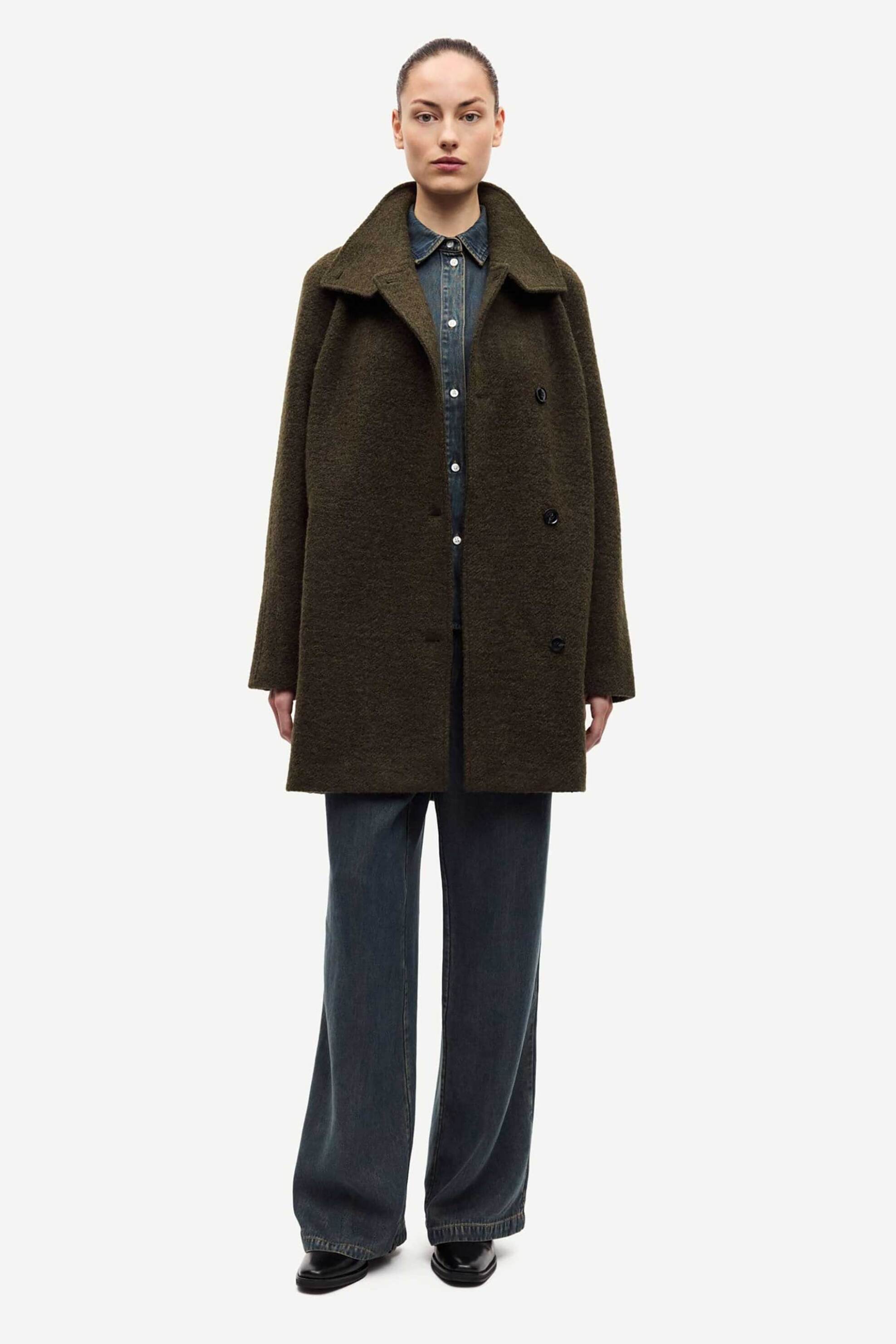 SAMSØE SAMSØE Samsøe Samsøe γυναικείο παλτό μονόχρωμο "Sahanne" - F25300156 Καφέ