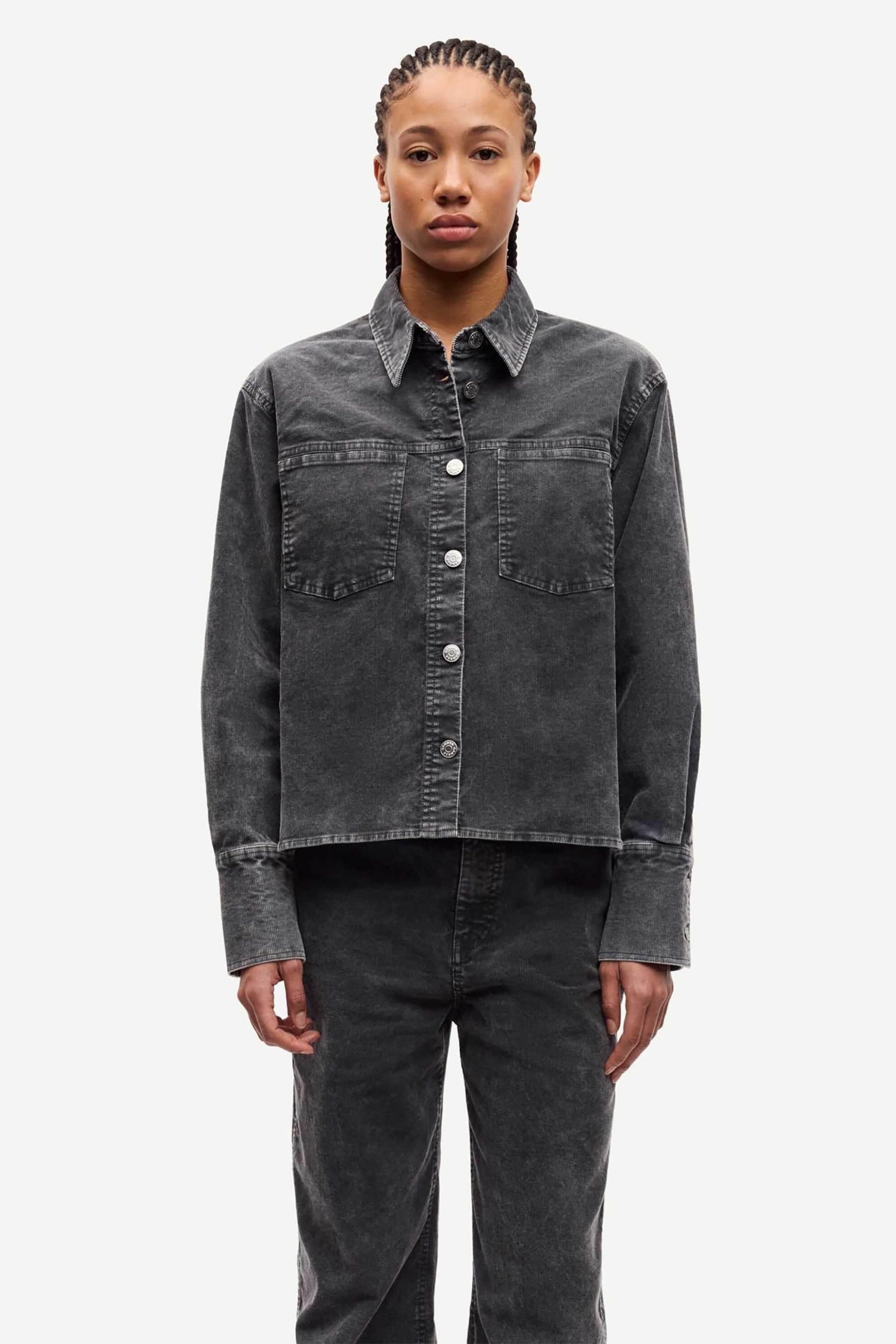 SAMSØE SAMSØE Samsøe Samsøe γυναικείο denim πουκάμισο Loose Fit "Sasofie" - F25300122 Ανθρακί