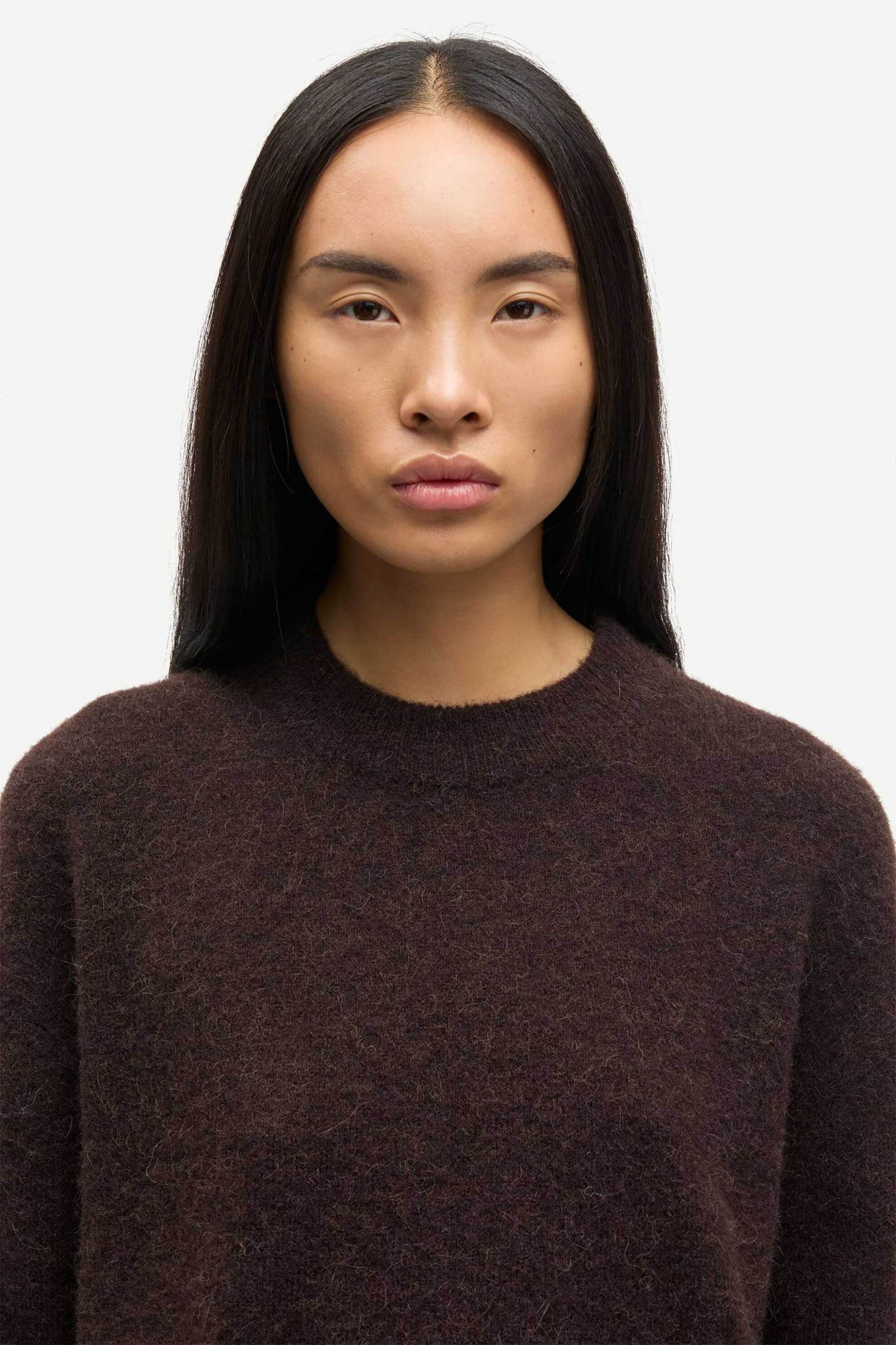 Samsøe Samsøe γυναικείο πουλόβερ Regular Fit "Amour-On" - F18422025 Καφέ φωτογραφία