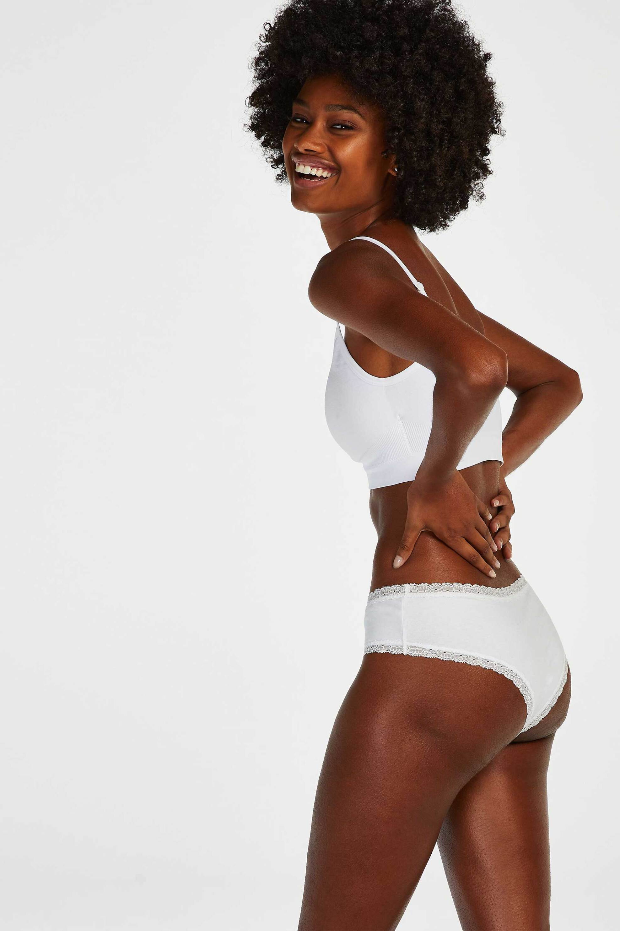 Hunkemöller γυναικείο βαμβακερό σλιπ brazilian "Georgia" - 170154003 Λευκό φωτογραφία