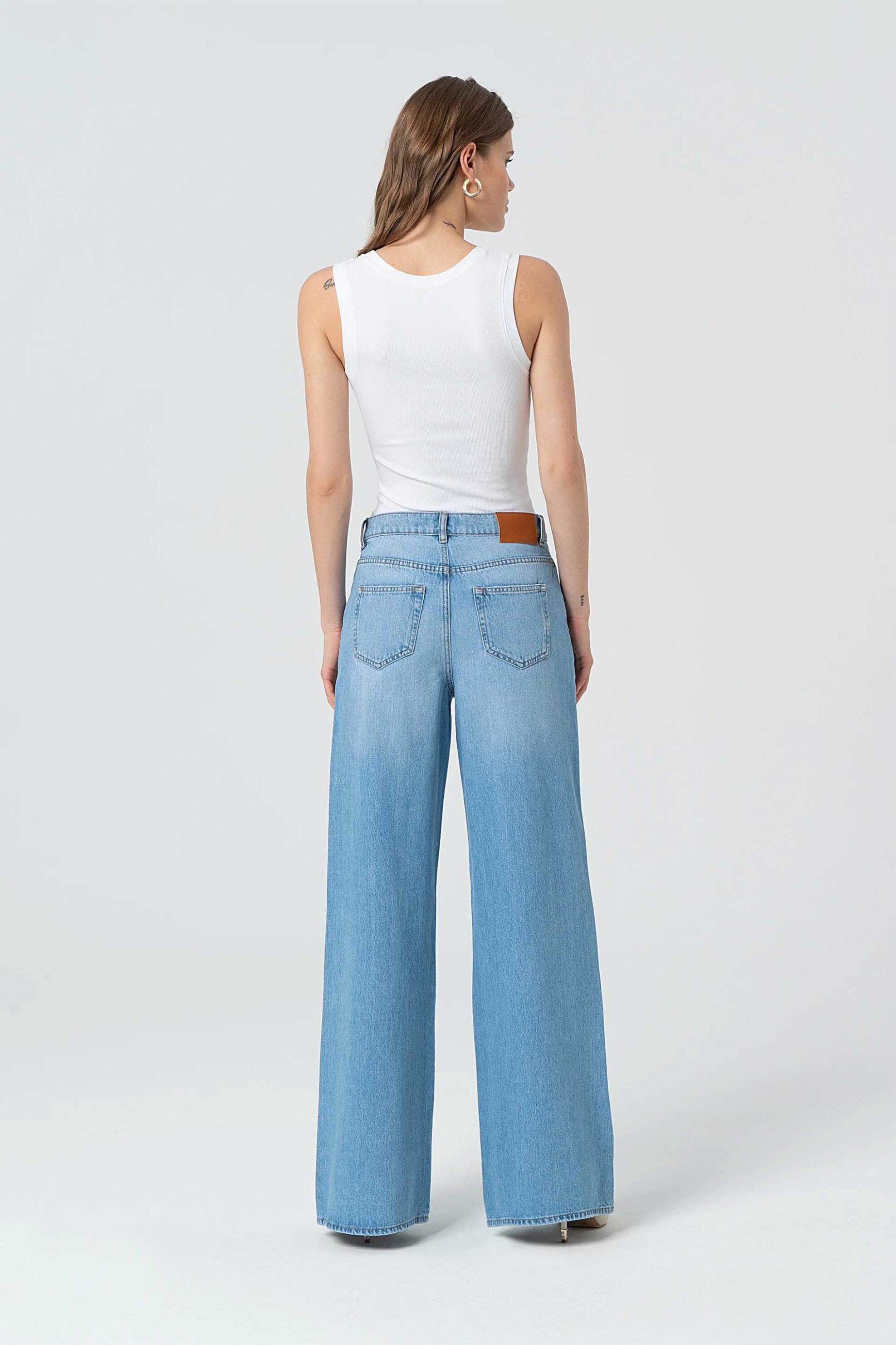 FRACOMINA Fracomina γυναικείο τζιν παντελόνι Wide Leg - FP25SV3015D41903-062 Denim Blue - 3