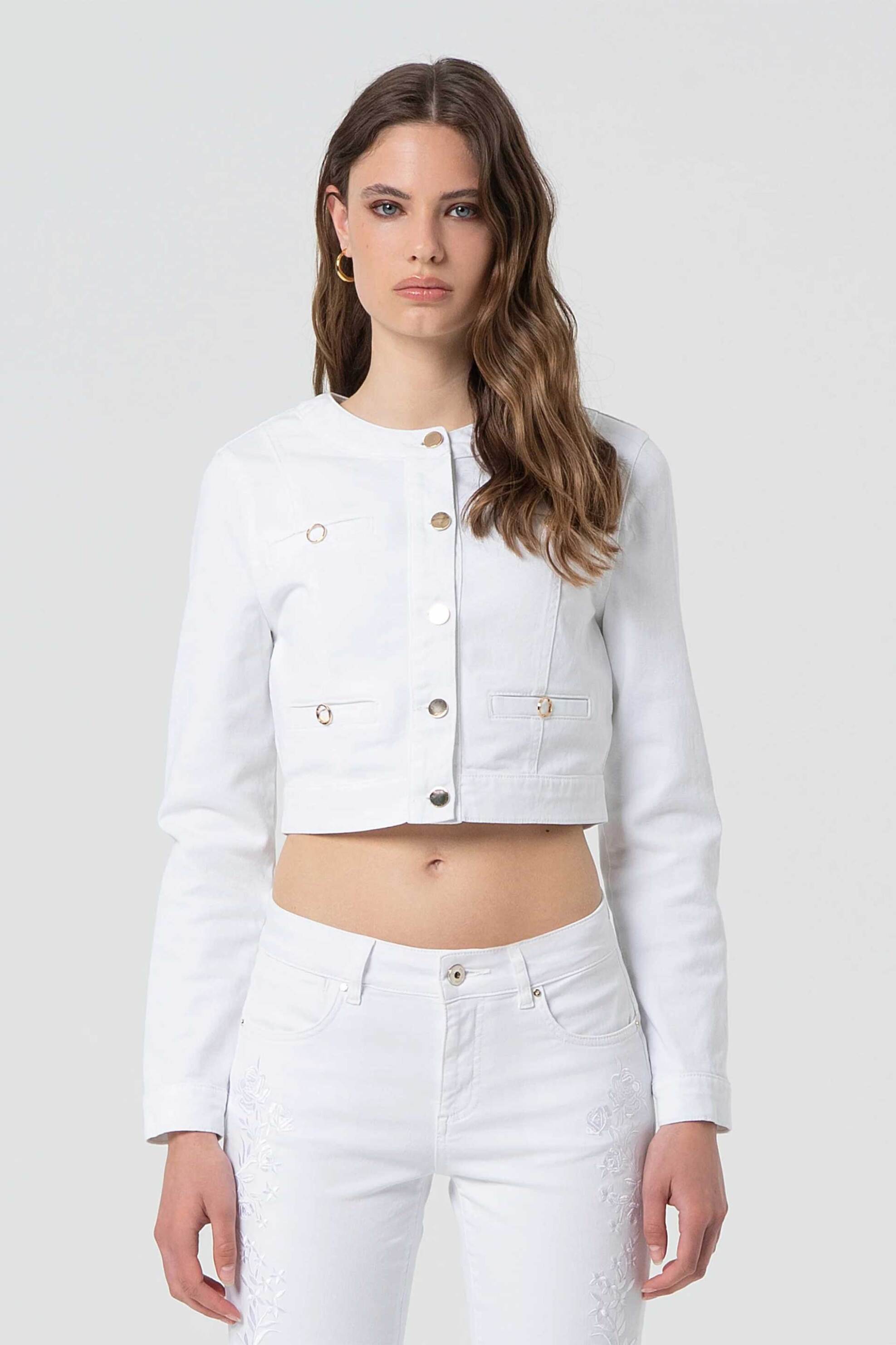 FRACOMINA Fracomina γυναικείο jacket cropped - FR25SJ4004W61501-278 Λευκό