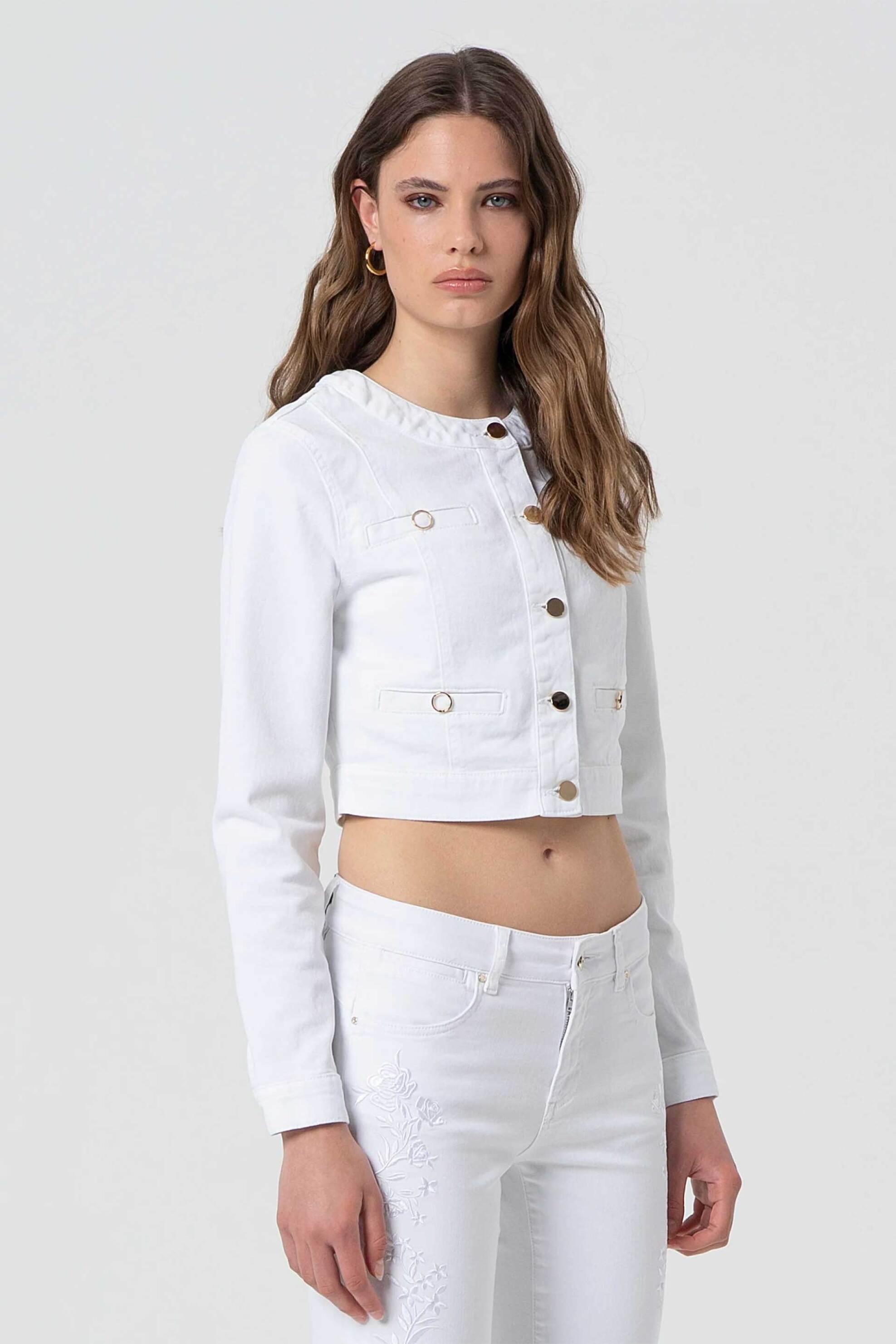FRACOMINA Fracomina γυναικείο jacket cropped - FR25SJ4004W61501-278 Λευκό - 2