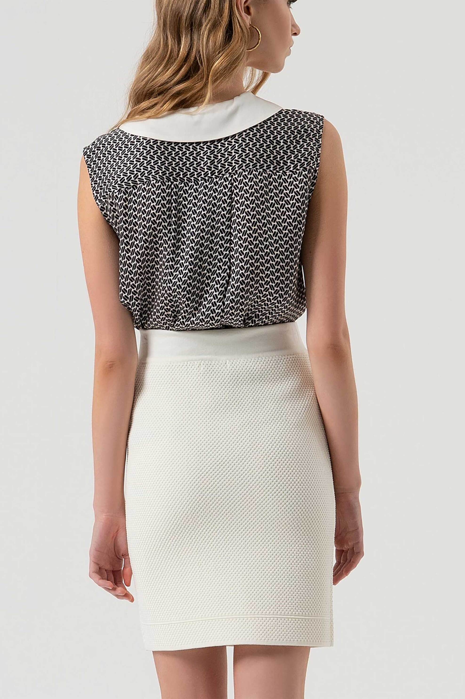 Fracomina γυναικεία mini ψηλόμεση φούστα Slim Fit - FR25WG4006K55301-108 Κρέμ φωτογραφία