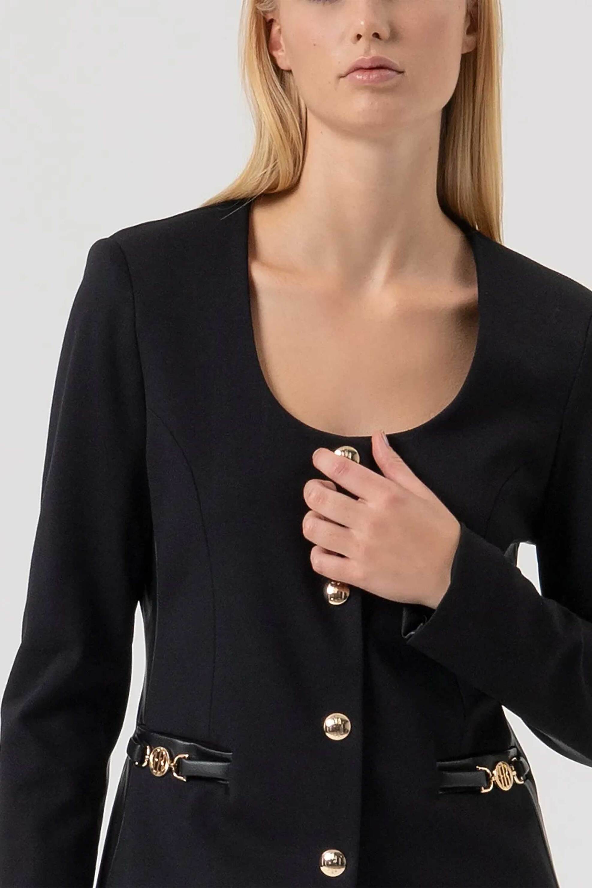 Fracomina γυναικείο σακάκι Slim Fit - FR25WJ2006W78001-053 Μαύρο φωτογραφία