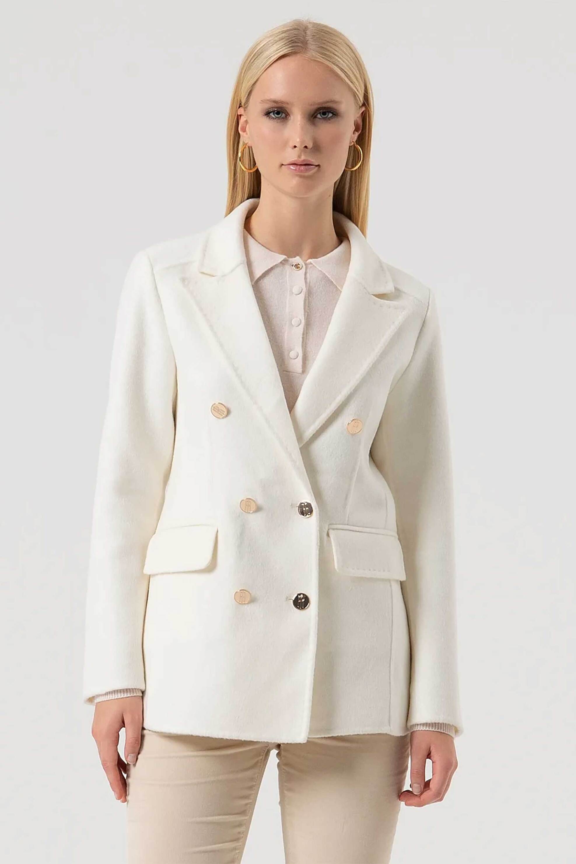 FRACOMINA Fracomina γυναικείο σακάκι Regular Fit - FR25WJ3005W80401-508 Κρέμ