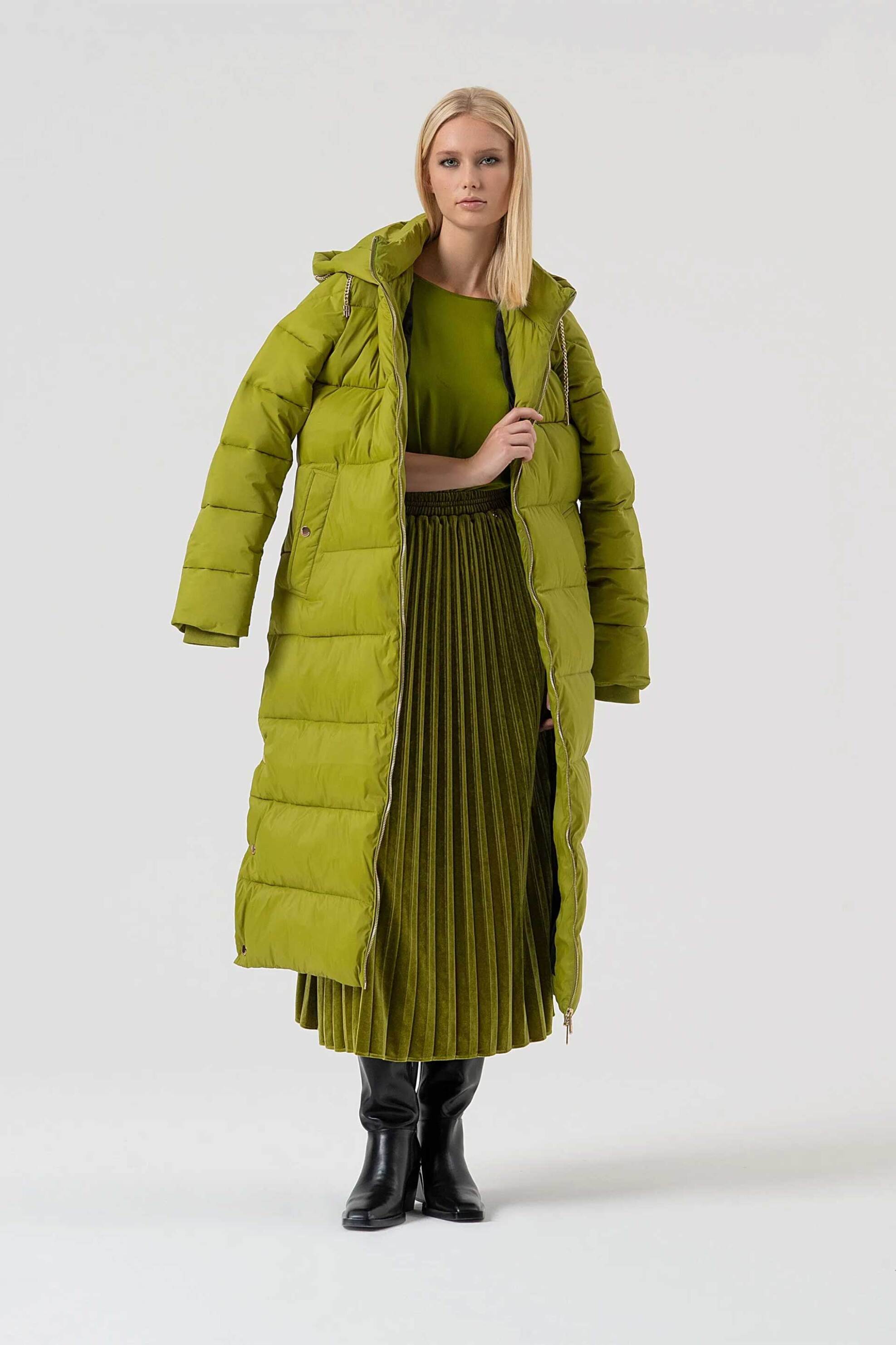 Fracomina γυναικεία μπλούζα με σατέν υφή Regular Fit - FR25WT1017W80701-813 Πράσινο φωτογραφία