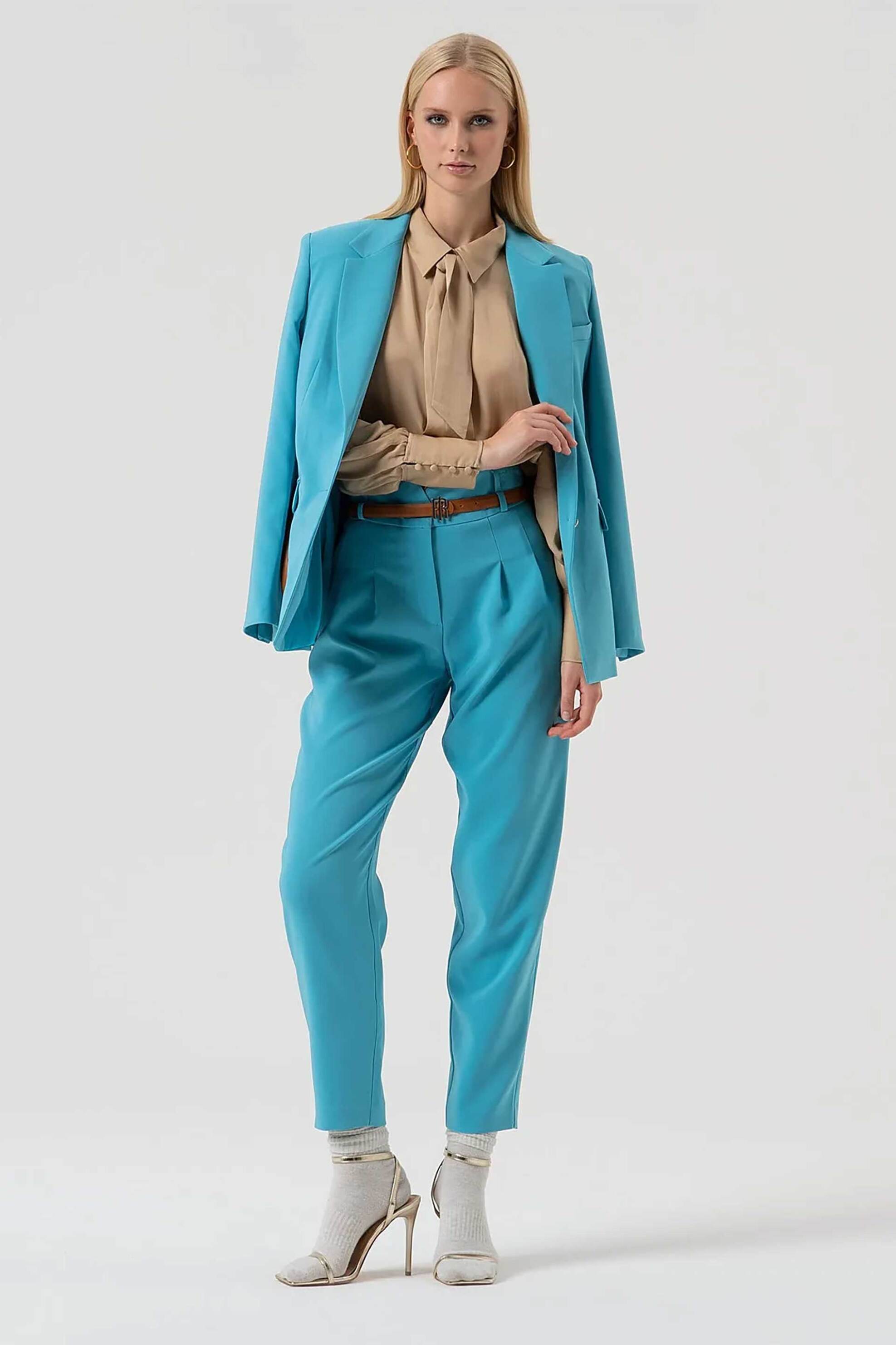 Fracomina γυναικείο πουκάμισο με μετάξι Regular Fit - FR25WT6019W80701-L20 Καμηλό φωτογραφία