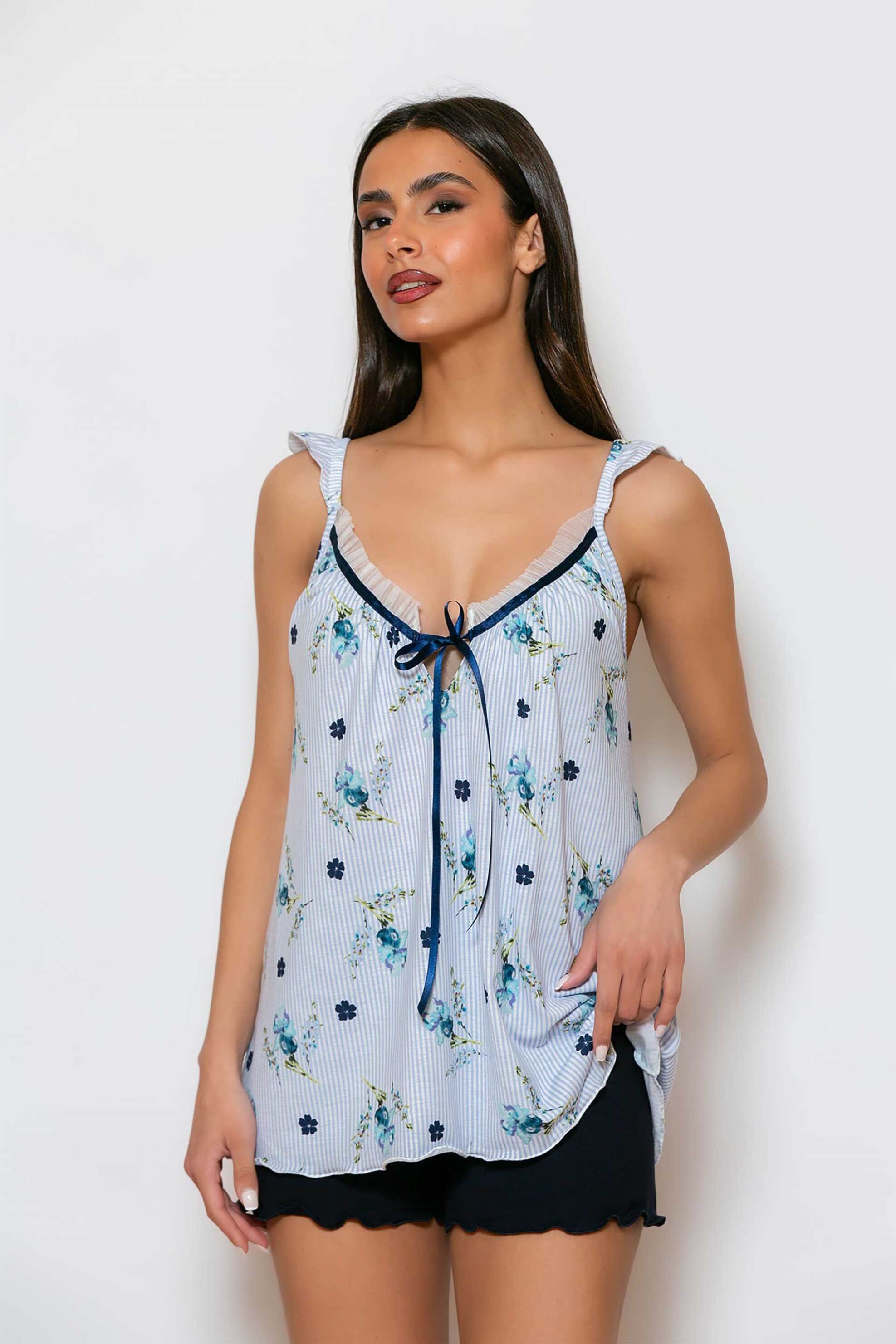 SCHERZO Scherzo γυναικείο babydoll με ριγέ σχέδιο - 5667 Γαλάζιο