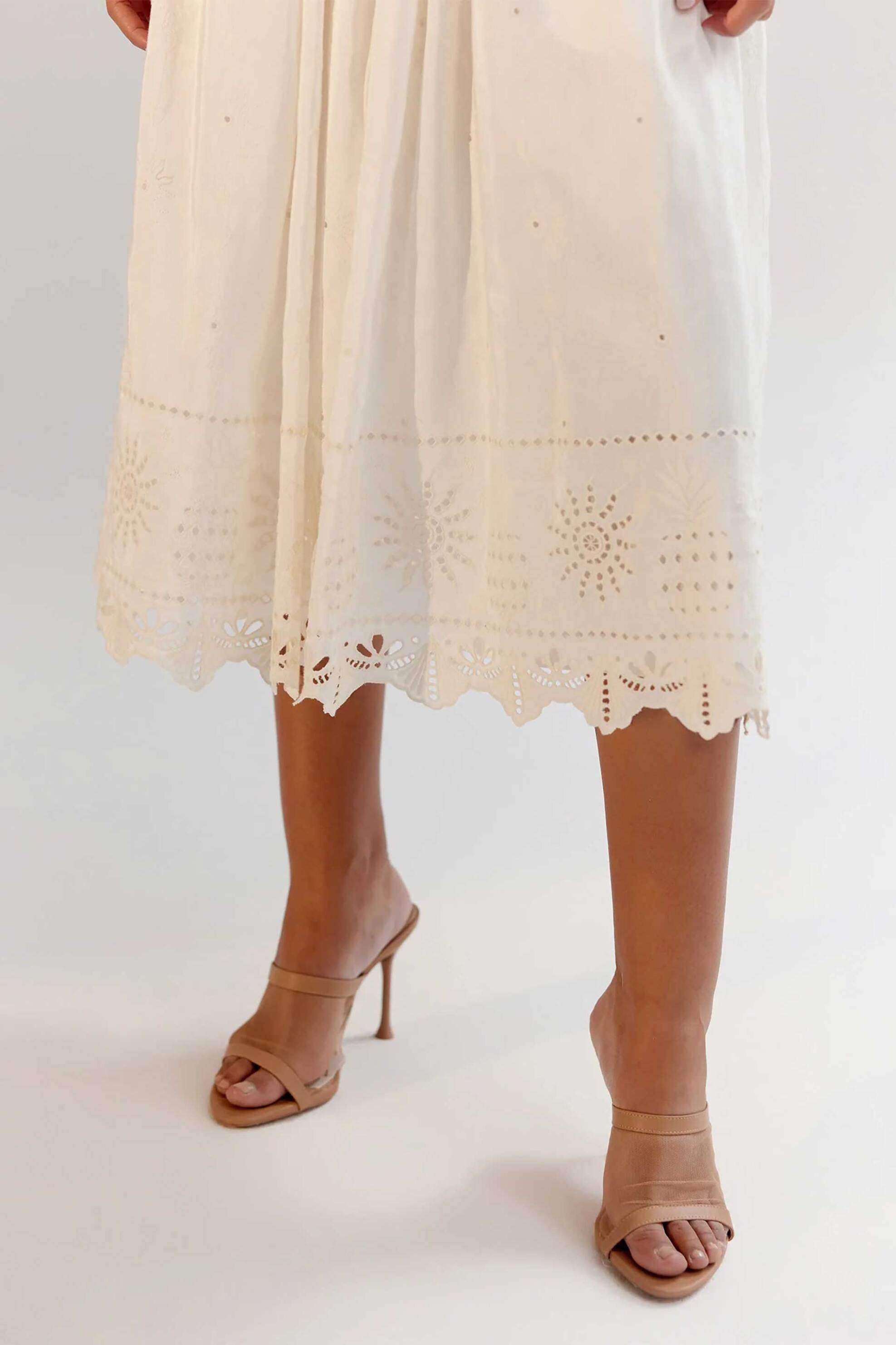 NOIB Noib γυναικεία φούστα με all-over print "Freya Flora" - Freya Skirt/SS25 Εκρού - 4