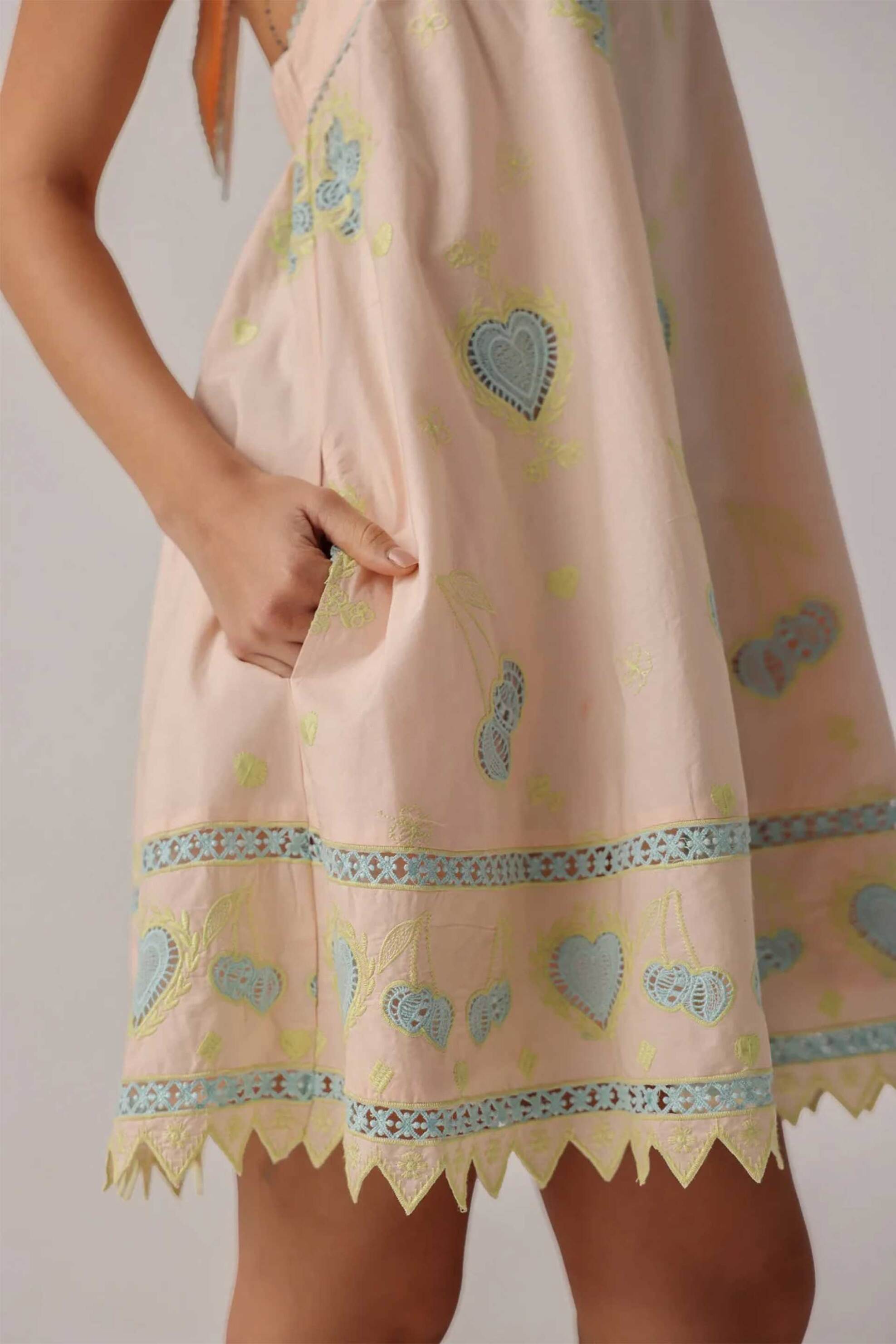 NOIB Noib γυναικείο mini φόρεμα "Hazel" - HazelMiniDressPeach/SS26 Εκρού - 3