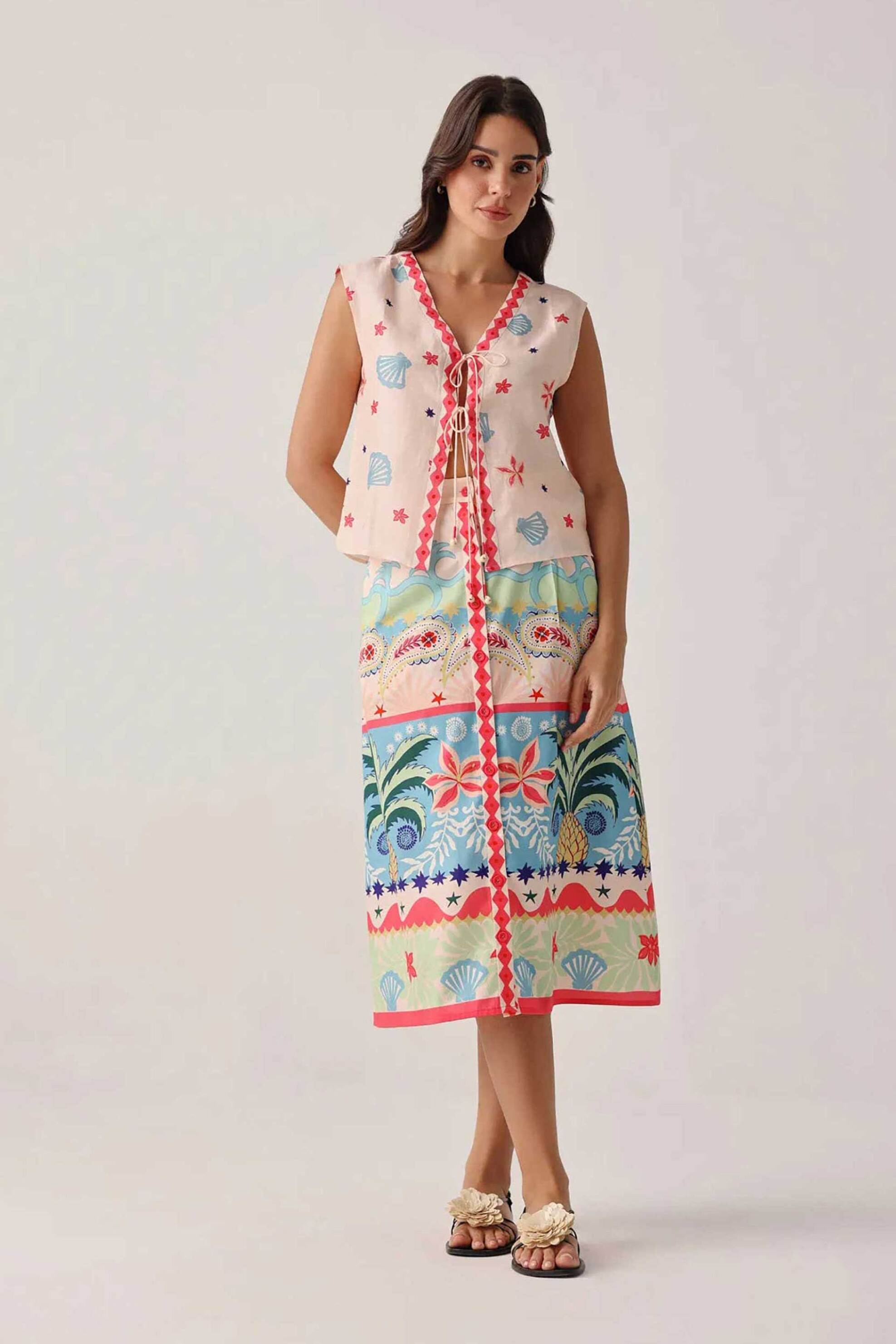 Noib γυναικεία midi φούστα "Kaia" - Kaia Skirt/SS26 Πολύχρωμο