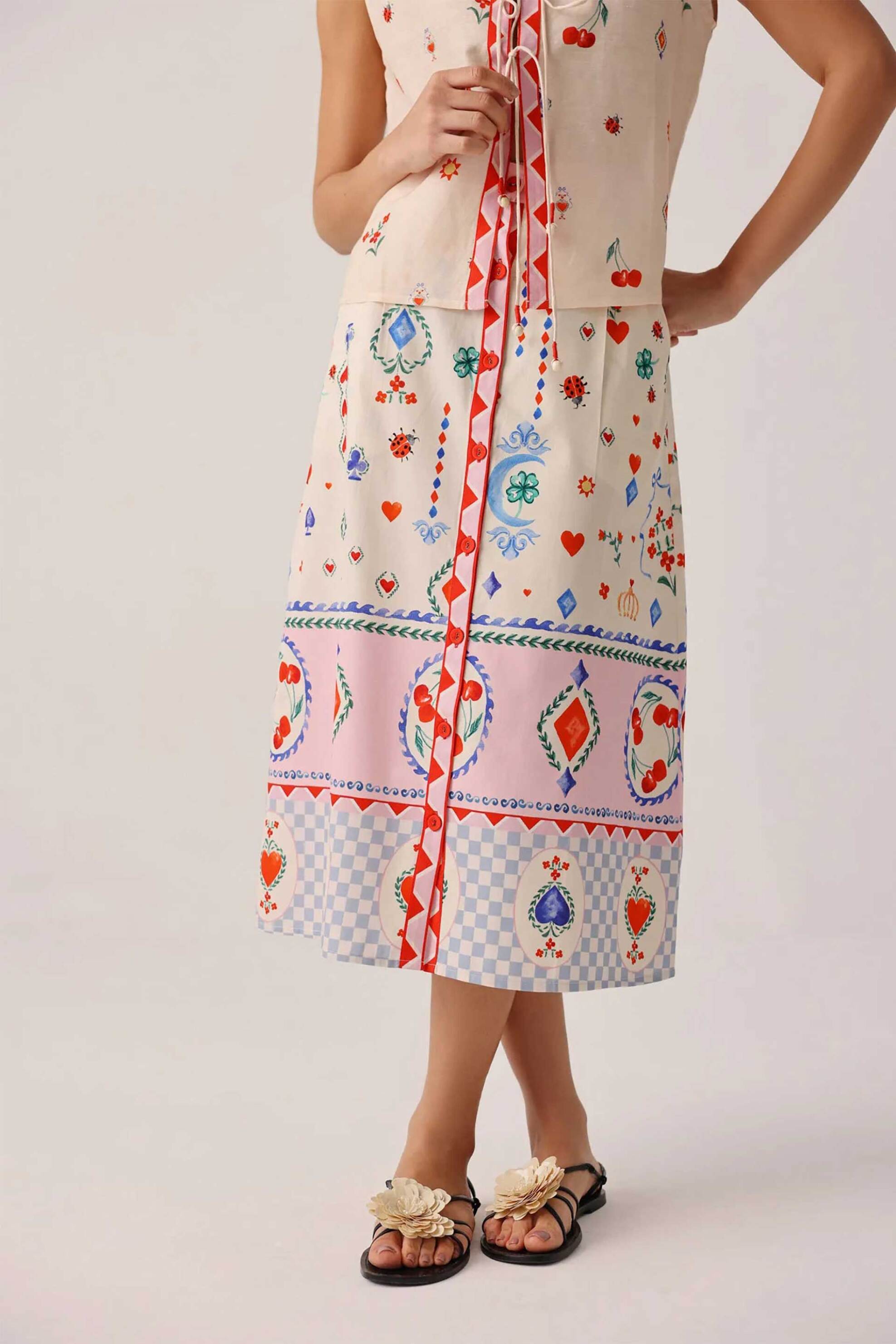 NOIB Noib γυναικεία midi φούστα "Kaia" - Kaia Skirt/SS26 Πολύχρωμο - 2