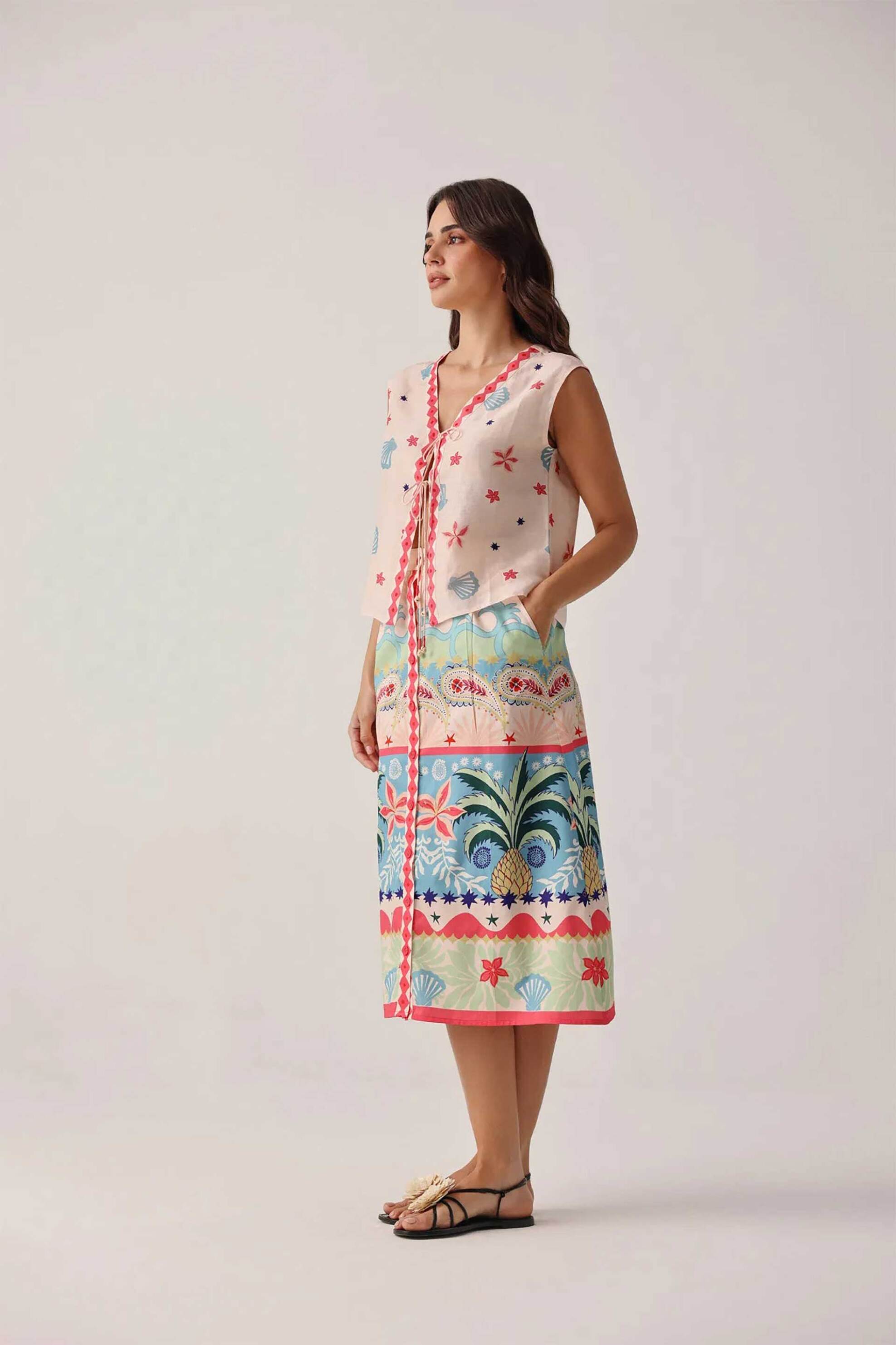 NOIB Noib γυναικεία midi φούστα "Kaia" - Kaia Skirt/SS26 Πολύχρωμο - 3