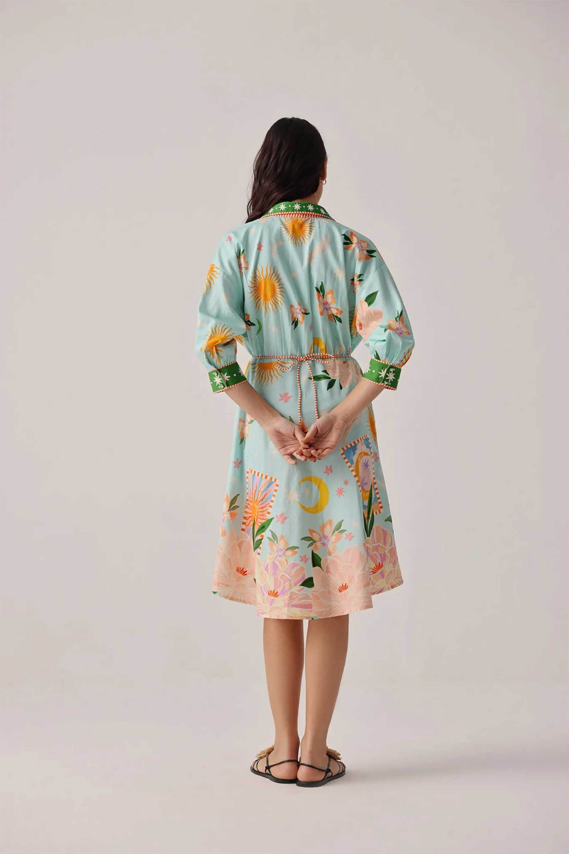 Noib Γυναικείο Mini Φόρεμα Lena - Midi Dress Ss26 Βεραμάν