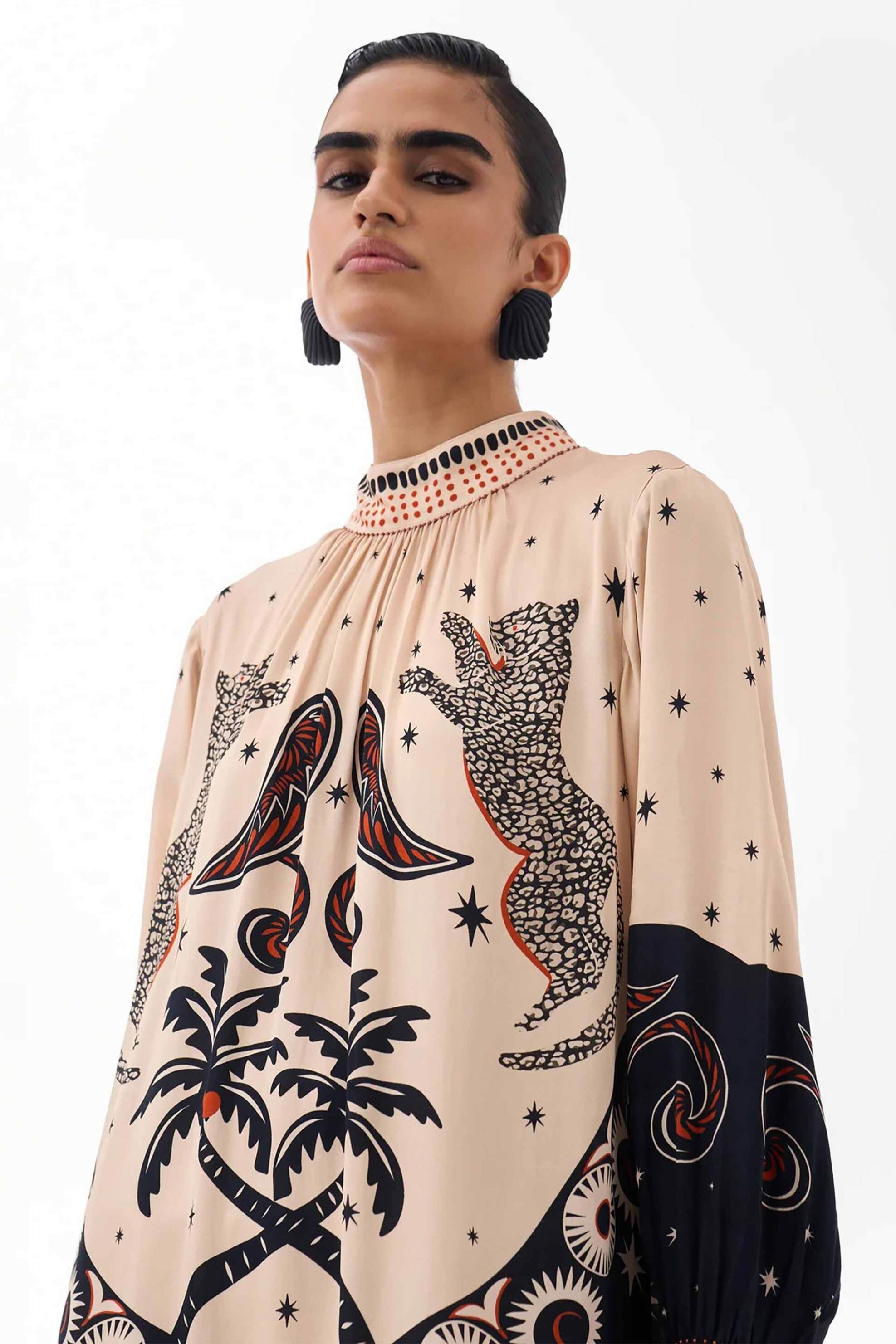 Noib γυναικείο maxi φόρεμα με all-over print 